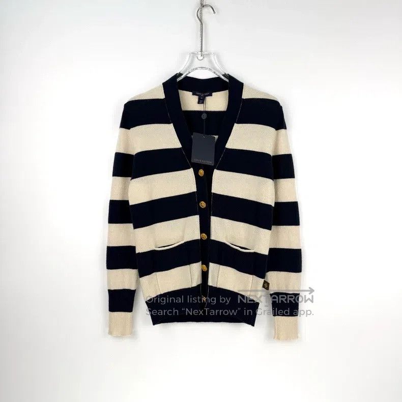 Louis Vuitton Louis Vuitton Dark blue and white wide striped cashmere ca Size US M / EU 48-50 / 2 - 3 Thumbnail