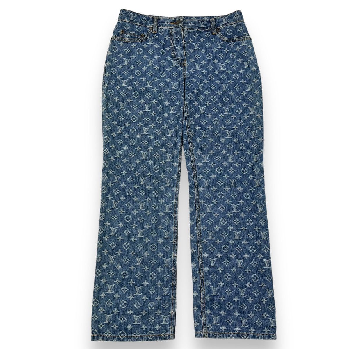 【美品】ルイヴィトン MONOGRAM TAILORED DENIM PANTS Louis Vuitton Louis Vuitton Monogram Tailored Denim Pants