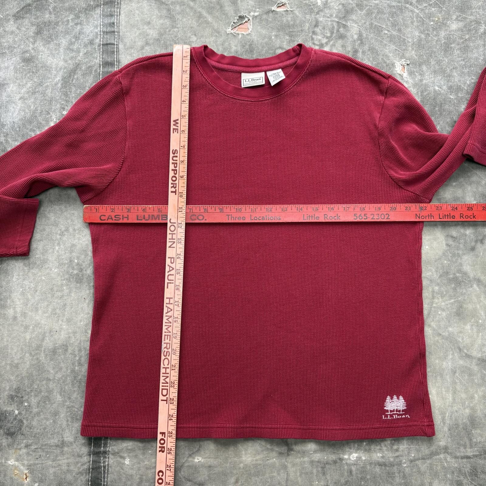 L.L. Bean Vintage Y2K Red L.L. Bean Tree Thermal Waffle Knit Shirt Size US M / EU 48-50 / 2 - 4 Thumbnail