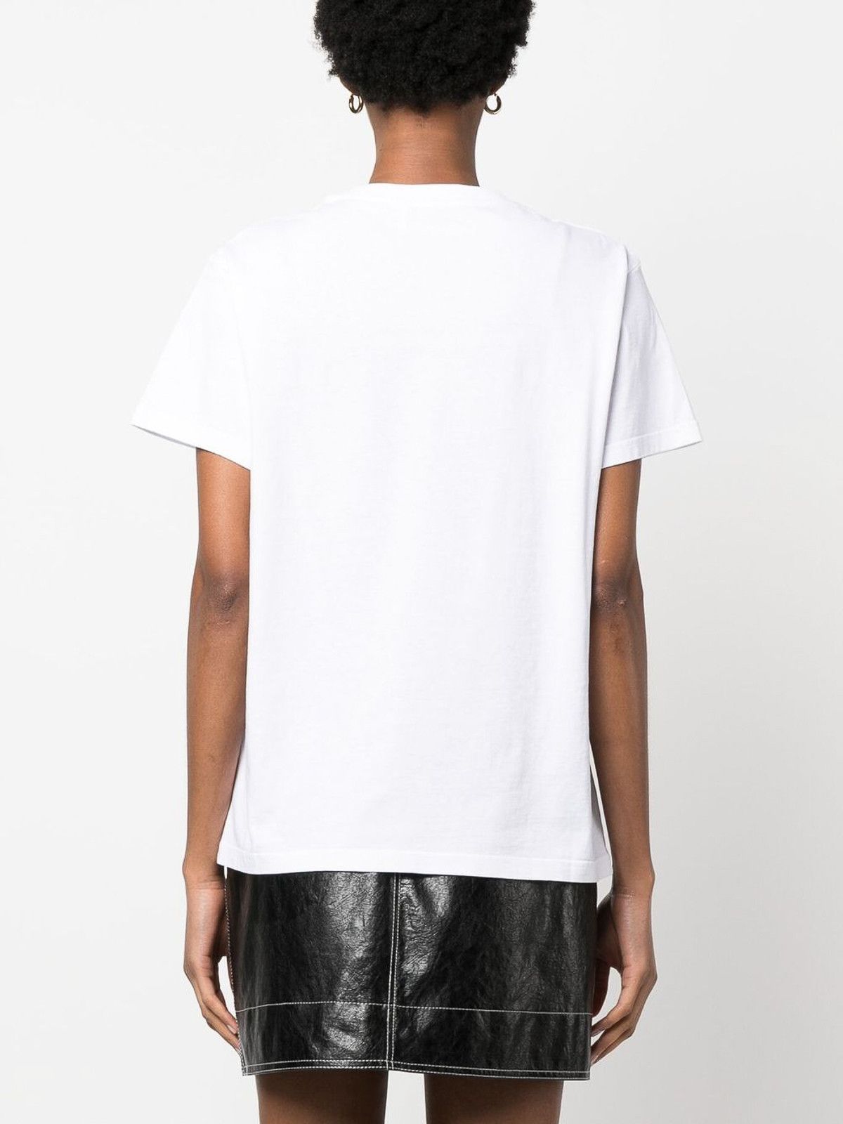 Chloe o1y0825 Short Sleeves T-Shirt in White Size L / US 10 / IT 46 - 4 Thumbnail