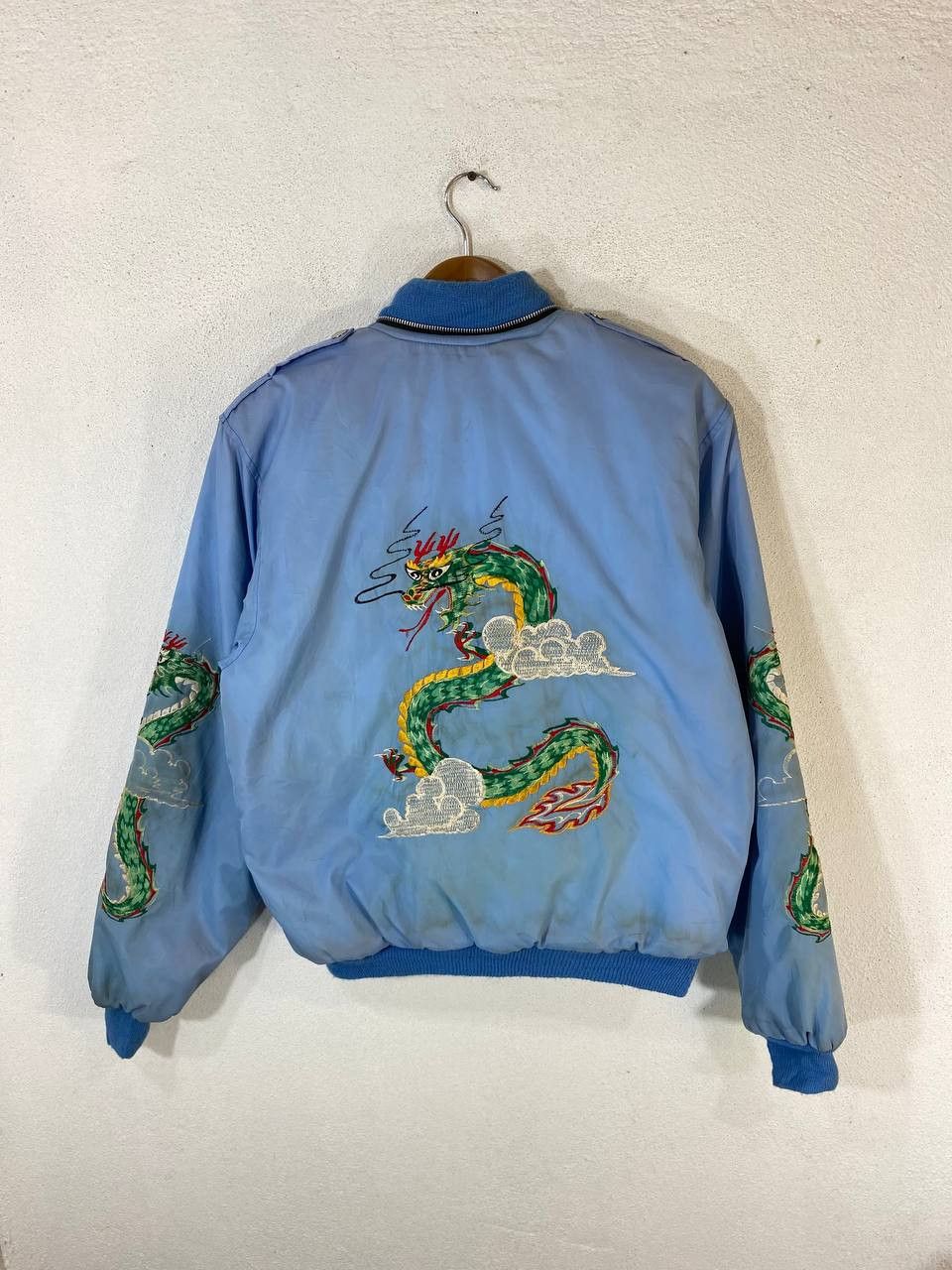 Japanese Brand vintage sukajan jacket embroided dragon nice design Size US L / EU 52-54 / 3 - 1 Thumbnail