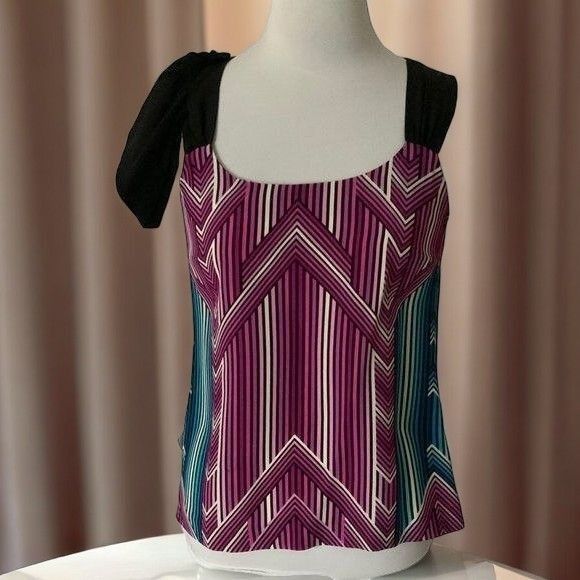 Trina Turk Trina Turk Asymmetrical Sleeveless Silk Top Multicolor 2 Size XS / US 0-2 / IT 36-38 - 2 Thumbnail