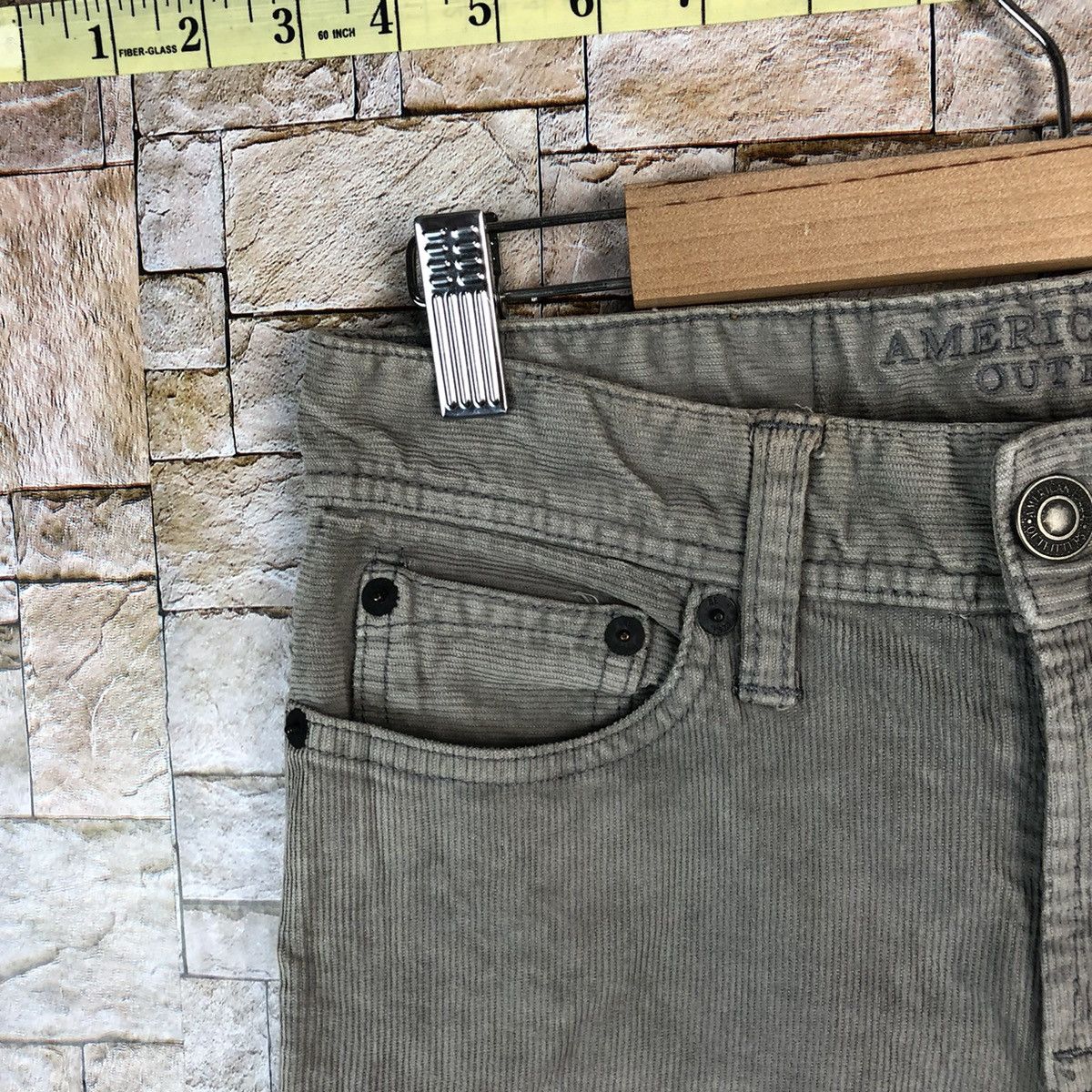 Vintage American Eagle Outfitters Grey Conduroy Pants #A1128 Size US 27 - 7 Thumbnail