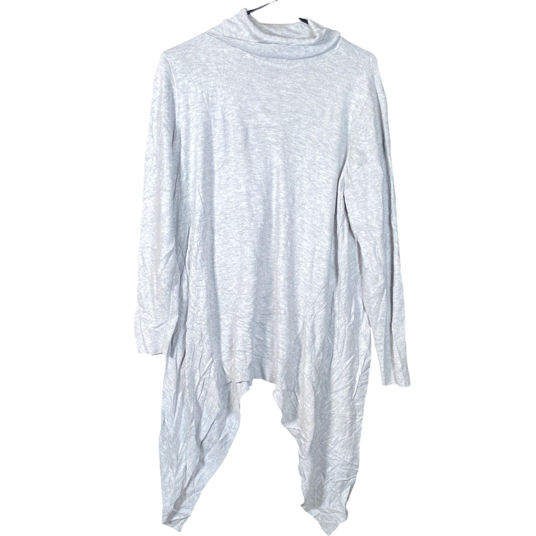 Vintage Chicos Womens Sweater Gray Featherweight Cashmere Blend Asymmetrical 2 (L) Size L / US 10 / IT 46 - 2 Thumbnail