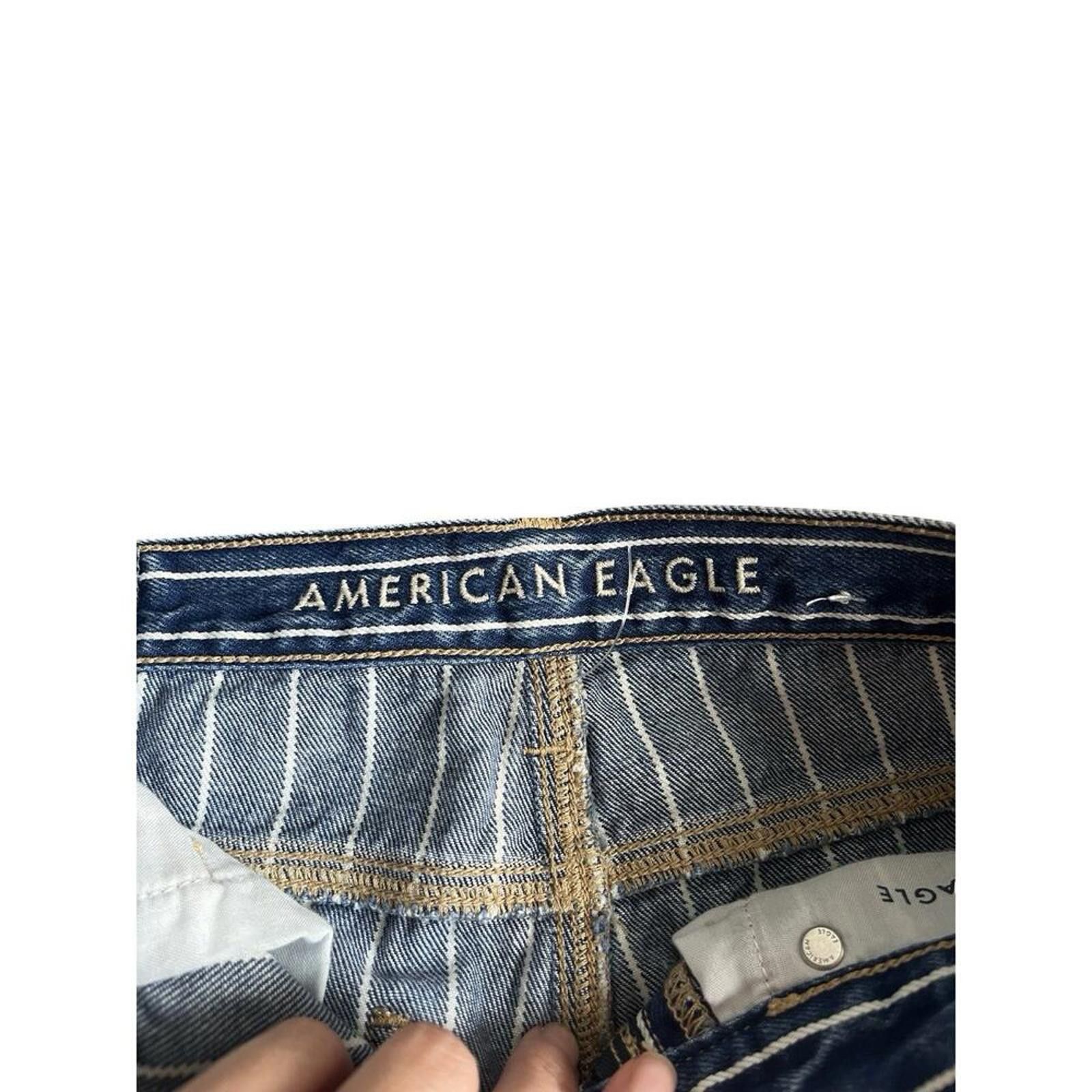 American Eagle Outfitters American Eagle Women's High-Waisted Striped Jeans Size 27" / US 4 / IT 40 - 3 Thumbnail