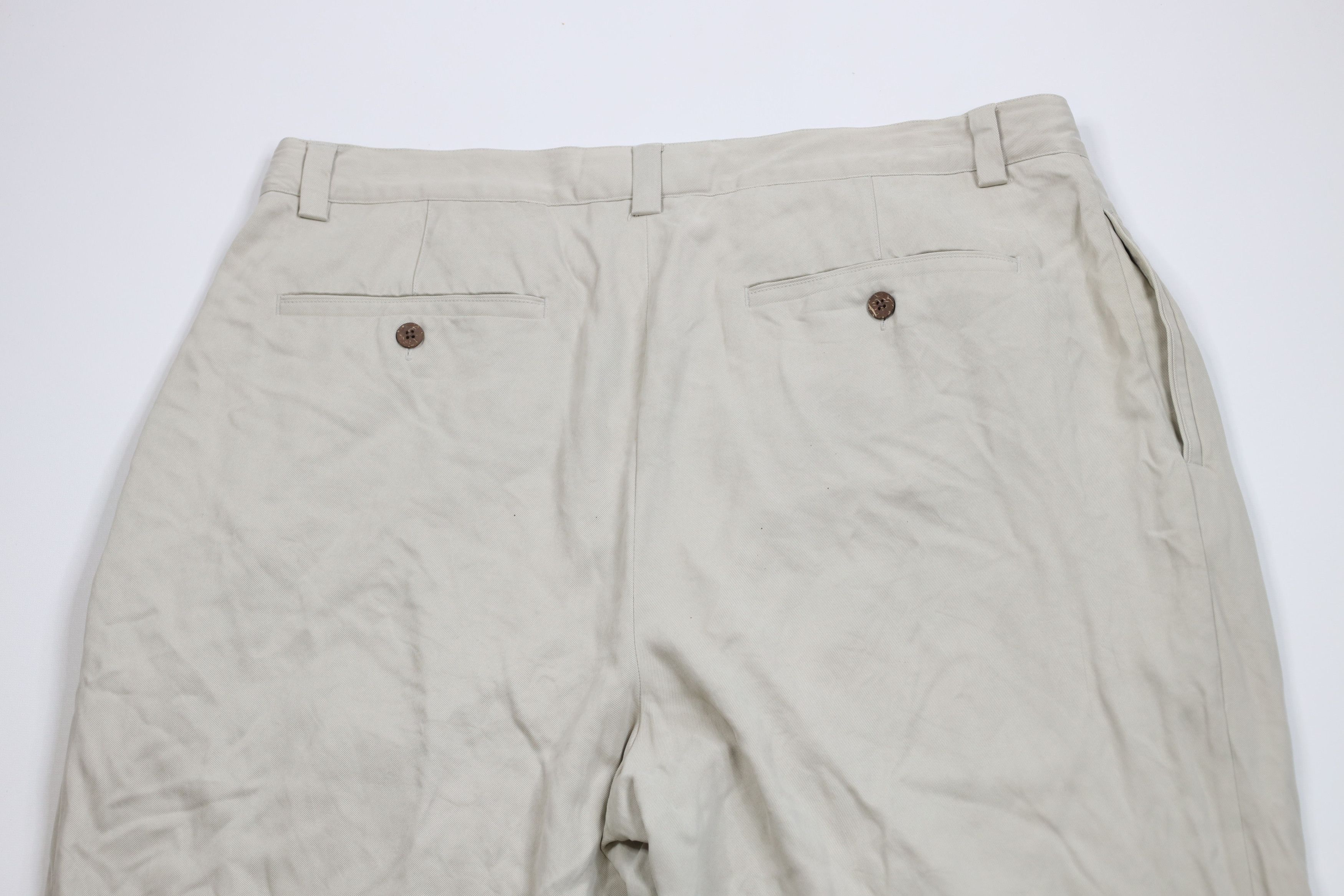 Tommy Bahama × Vintage Vintage 90s Tommy Bahama Silk Wide Leg Chino Pants Gray Size US 38 / EU 54 - 11 Thumbnail