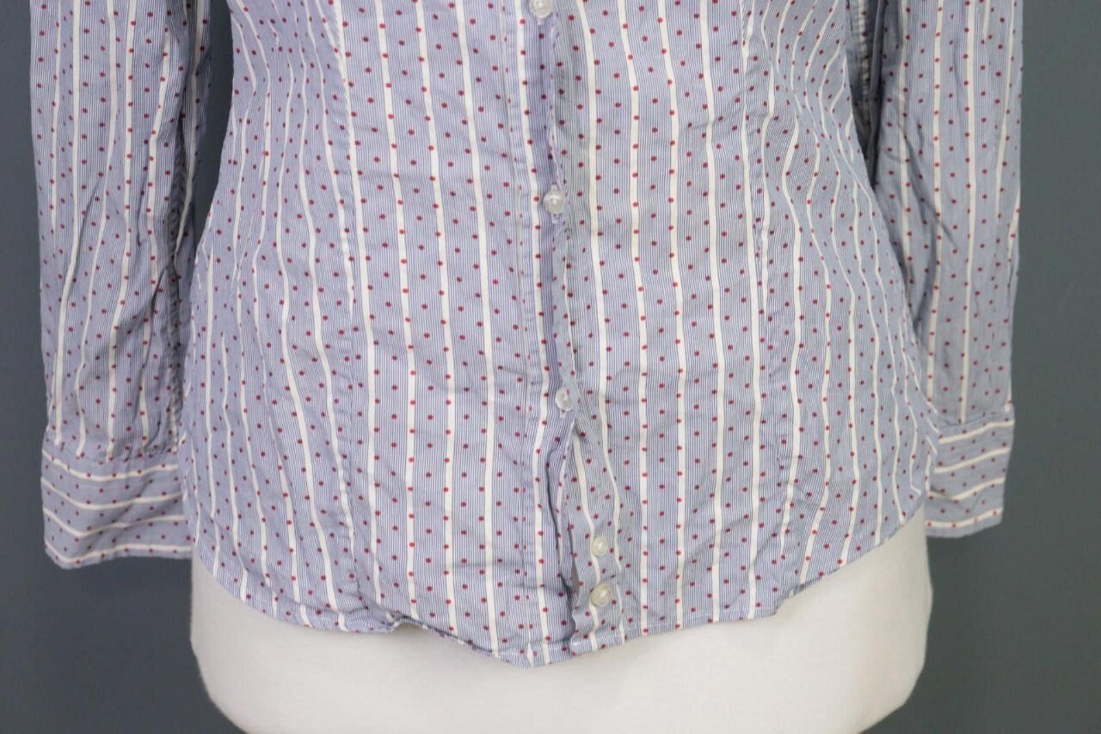 Etro Etro Milano Blue Striped Dotted Top Shirt Size 42 Size M / US 6-8 / IT 42-44 - 2 Thumbnail