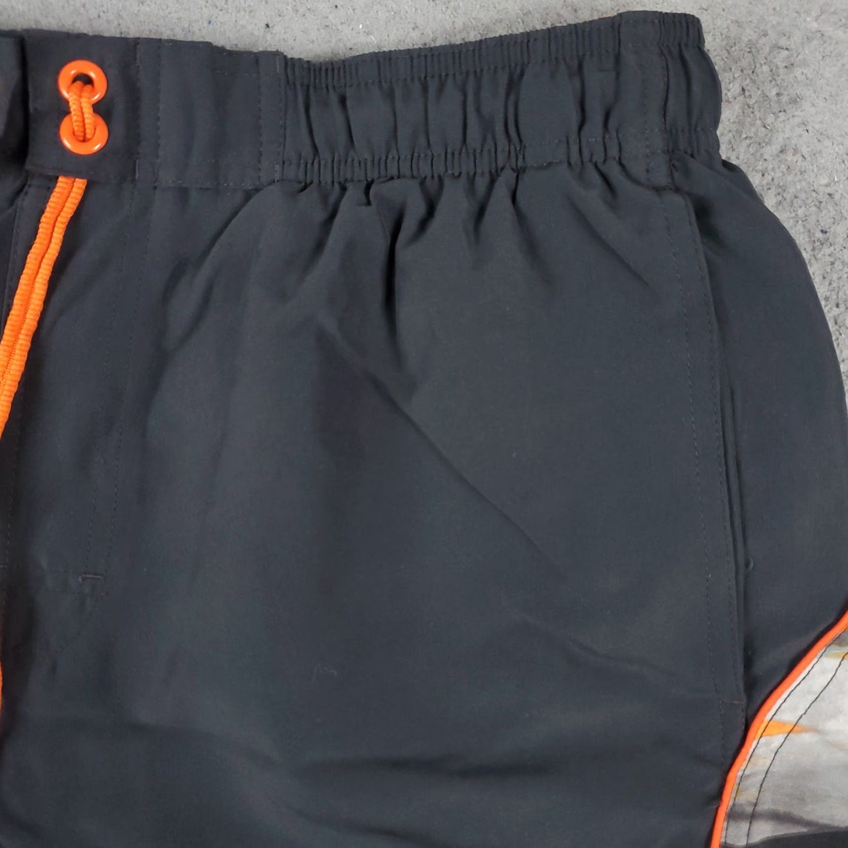 Nike Nike Shorts Mens Large Gray Orange Swoosh Lace Tie Beach Board Swim Trunks Size US 33 - 3 Thumbnail