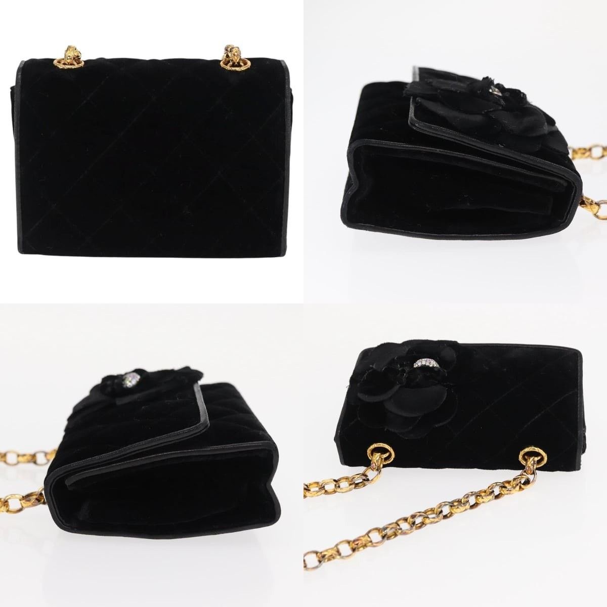 Chanel Chanel Matelasse Chain Camelia Shoulder Bag Velour Size ONE SIZE - 3 Thumbnail