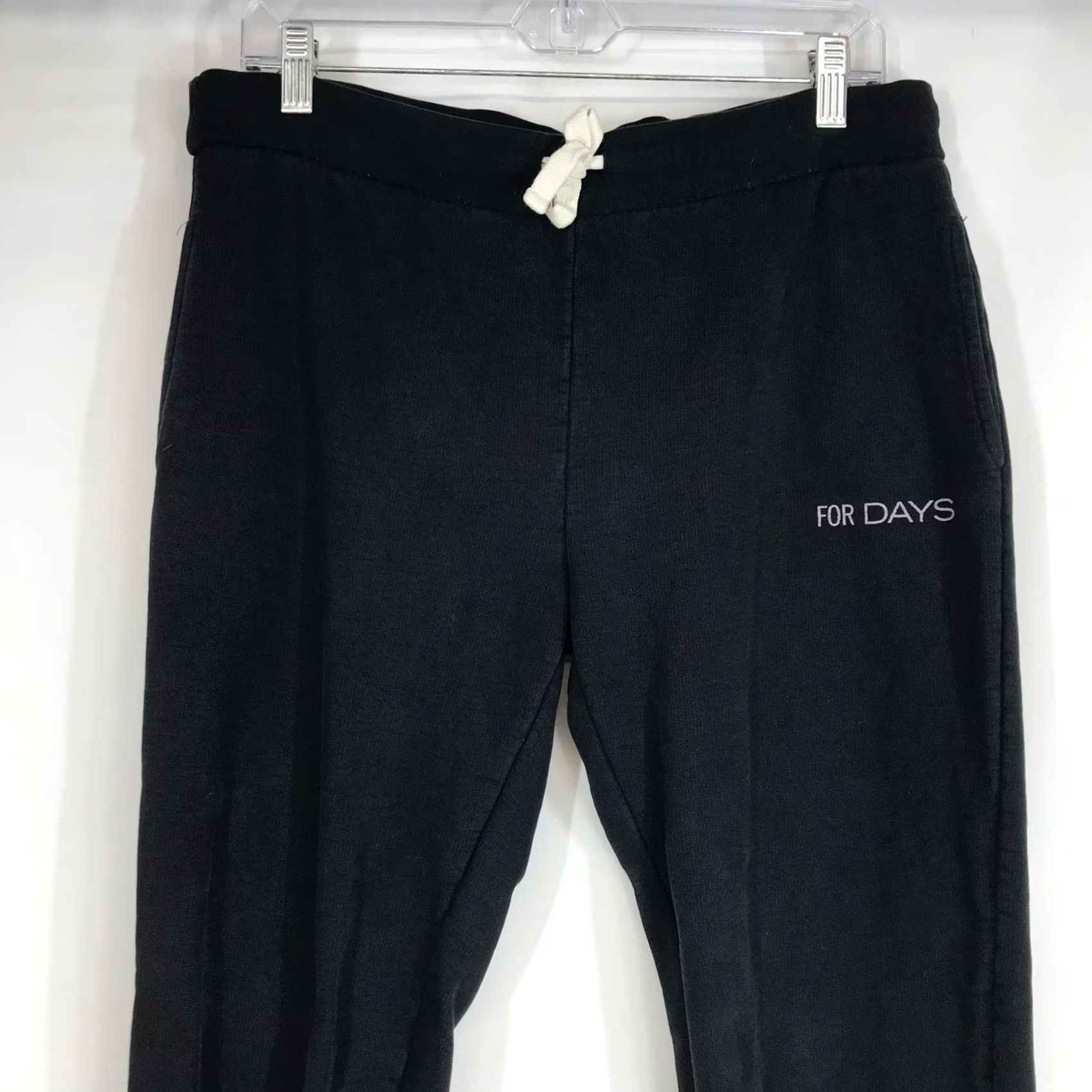 Logo 7 FOR DAYS Black Jogger Pants Logo Print Drawstring Waist Comfort Fit Adult M Size US 31 - 2 Thumbnail