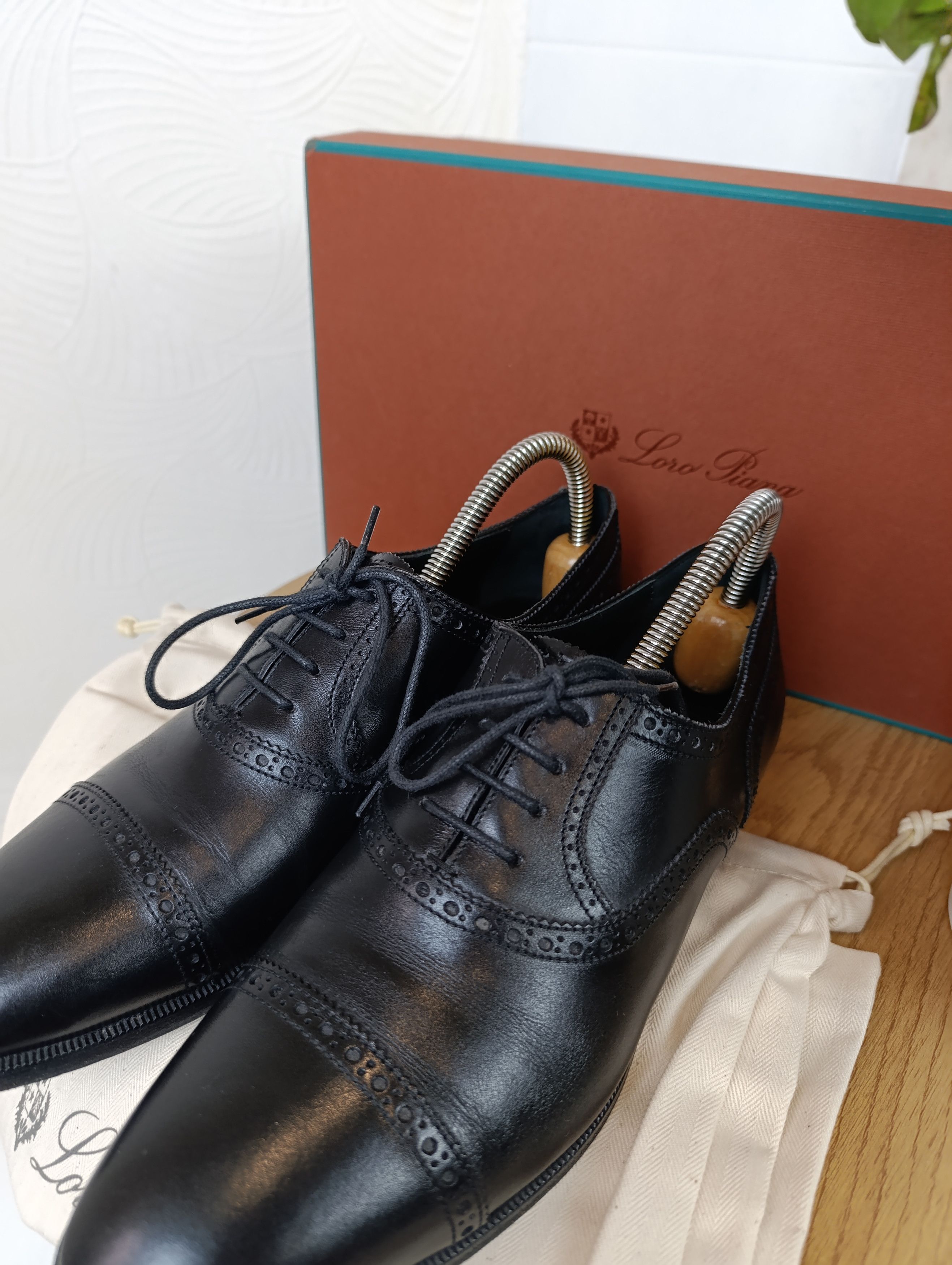 Loro Piana LORO PIANA WOMENS LEATHER OXFORD SHOES BLACK WALK Size US 8.5 / IT 38.5 - 10 Thumbnail