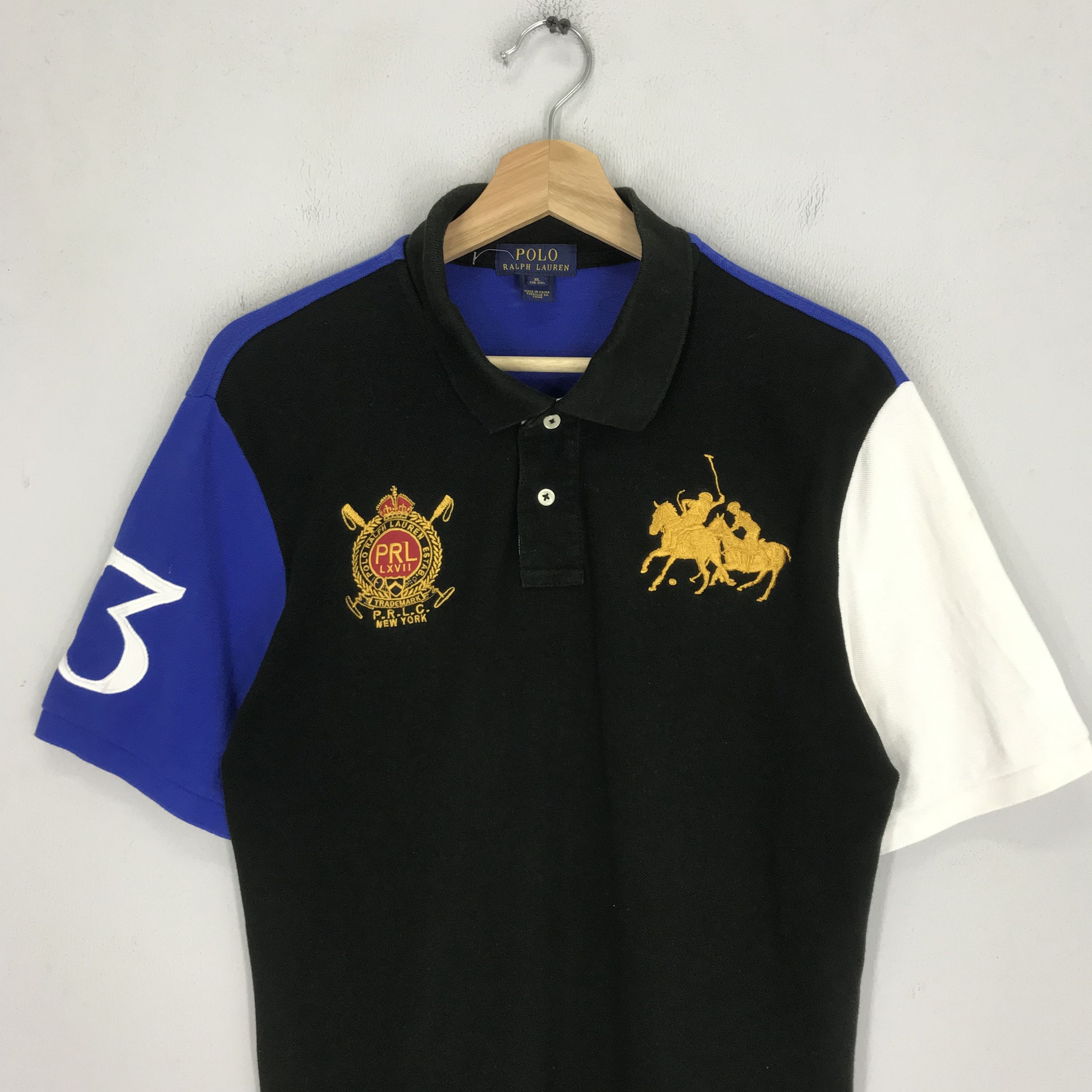 Polo Ralph Lauren Vintage Polo Ralph Lauren Rugby Shirt Blue Black PRL Pony Size US M / EU 48-50 / 2 - 3 Thumbnail