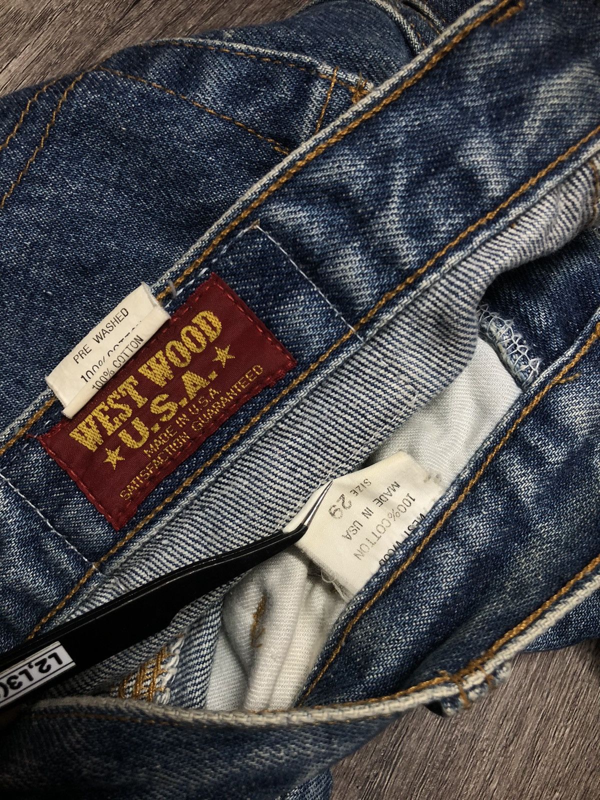 Designer × Vintage Vintage West Wood Made in U.S.A. Jeans (unisex) Size US 27 - 12 Thumbnail