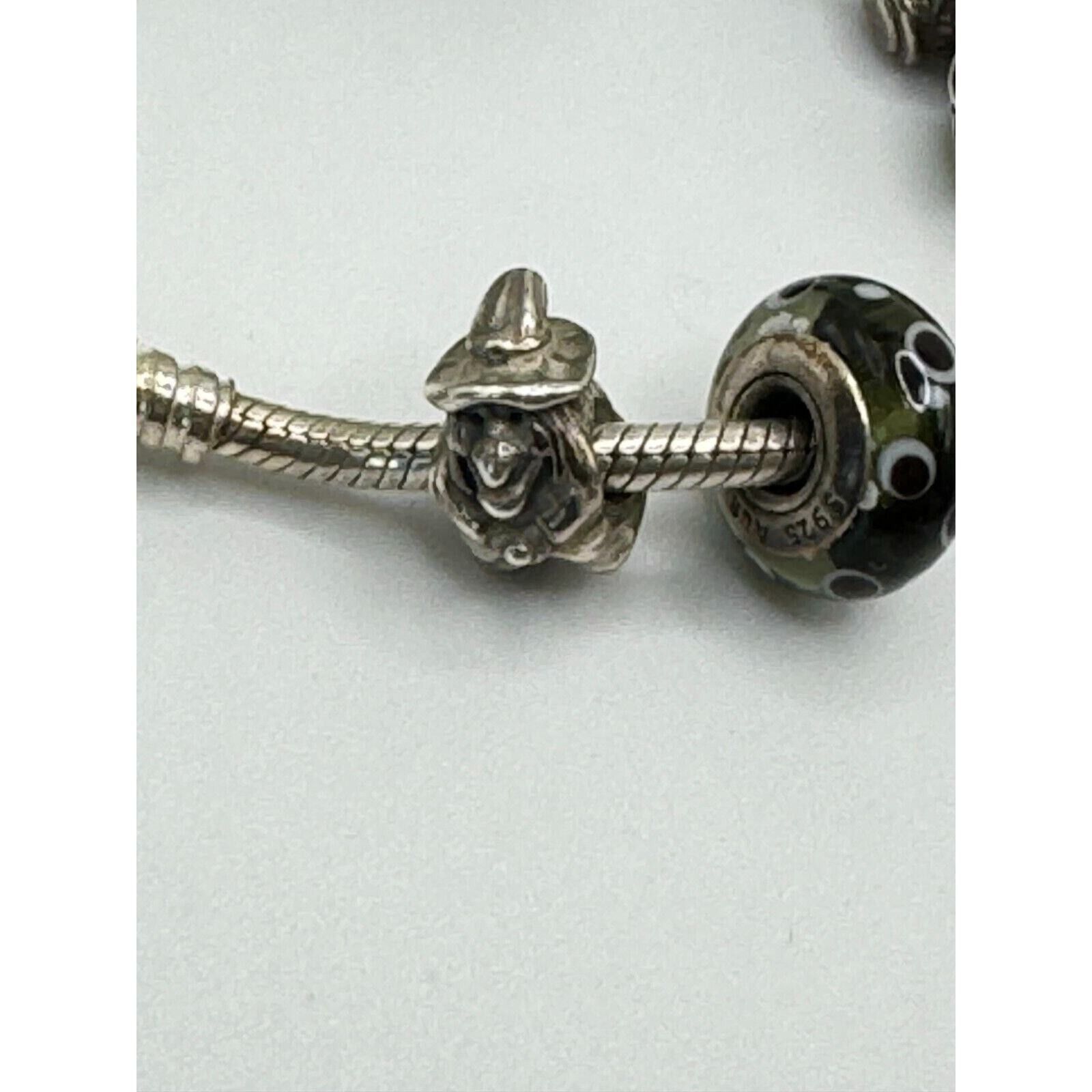 pandora Auth Pandora 925 sterling silver 7.5" bracelet w/10 charms Size ONE SIZE - 7 Thumbnail