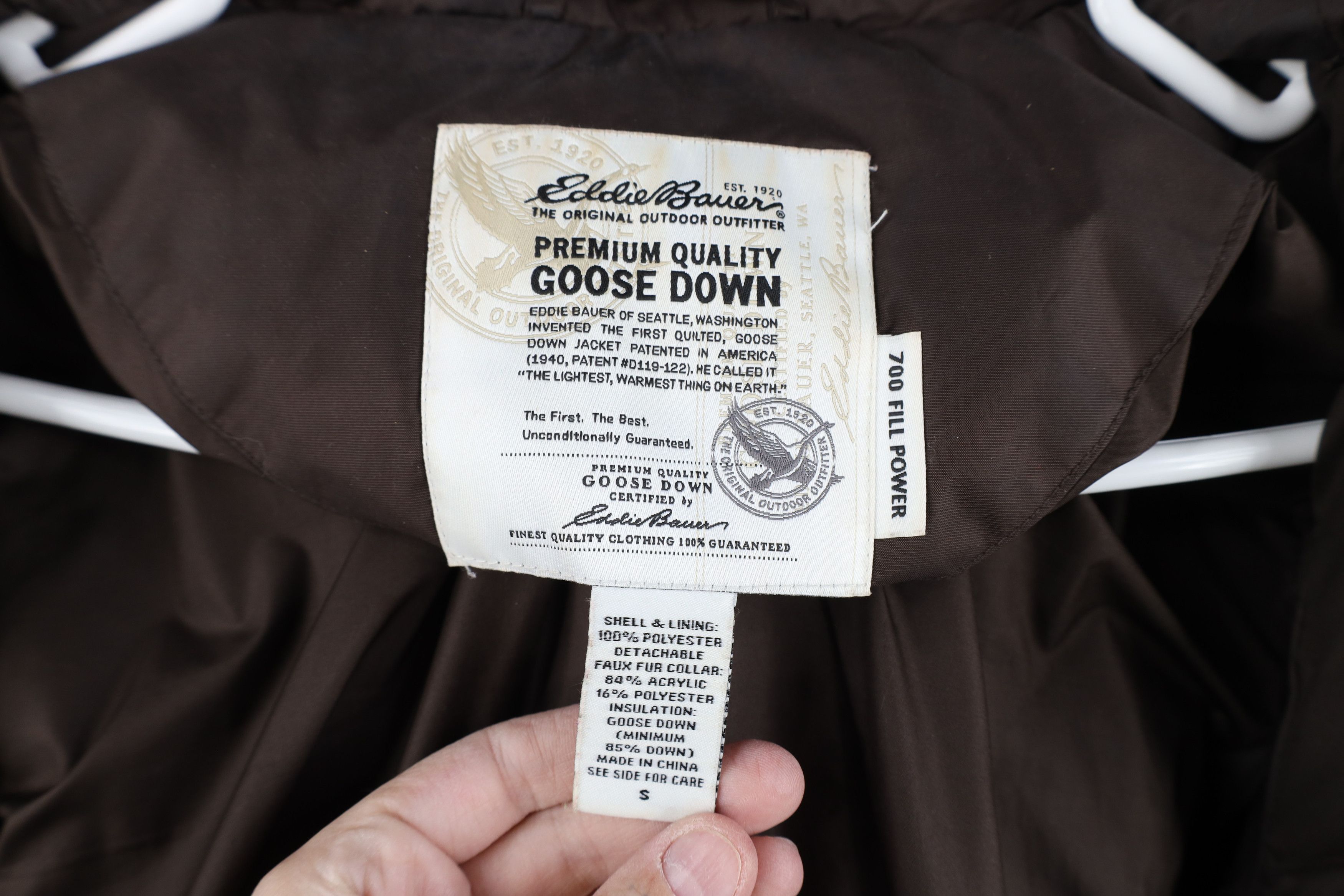 Eddie Bauer Vintage Y2K Eddie Bauer Goose Down Puffer Jacket Brown Size S / US 4 / IT 40 - 11 Thumbnail