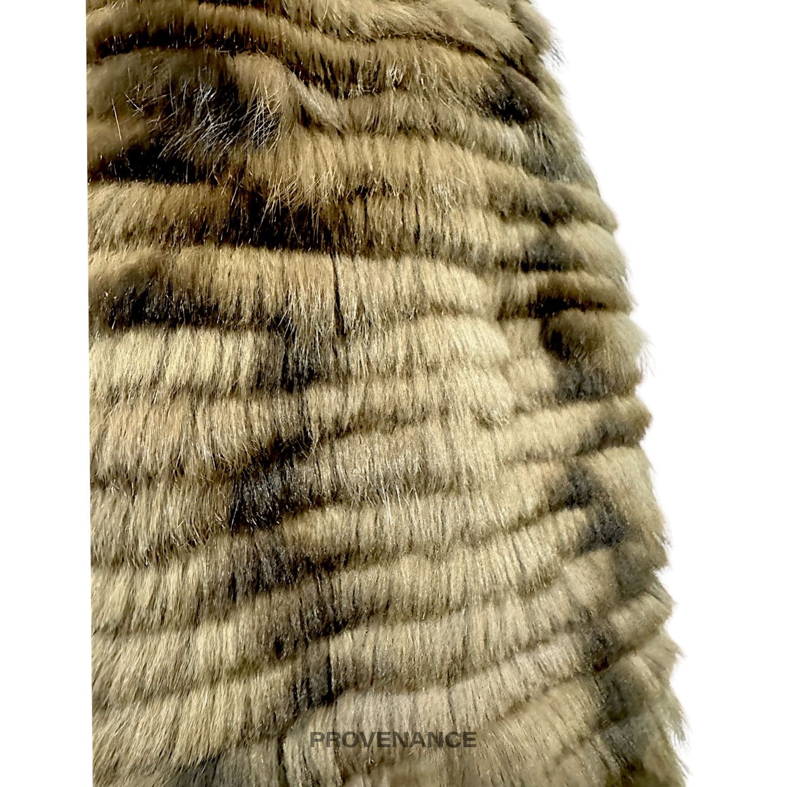 Balmain 🔴 Balmain Reversible Rabbit Fur Jacket - Olive/Brown M W12 Size M / US 6-8 / IT 42-44 - 8 Thumbnail