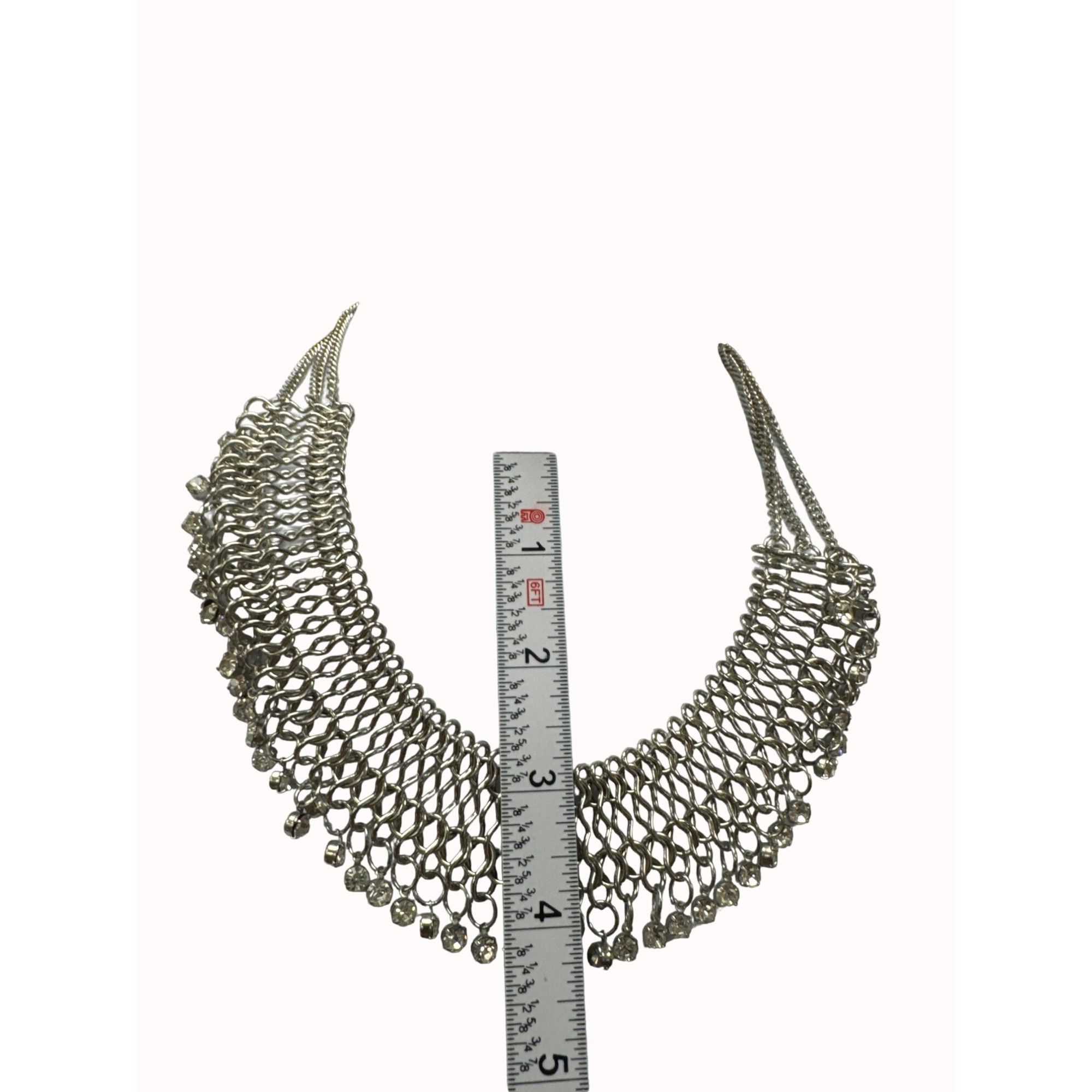 Other Silver plated costume choker with faux diamonds SKU 5240 Size ONE SIZE - 6 Thumbnail