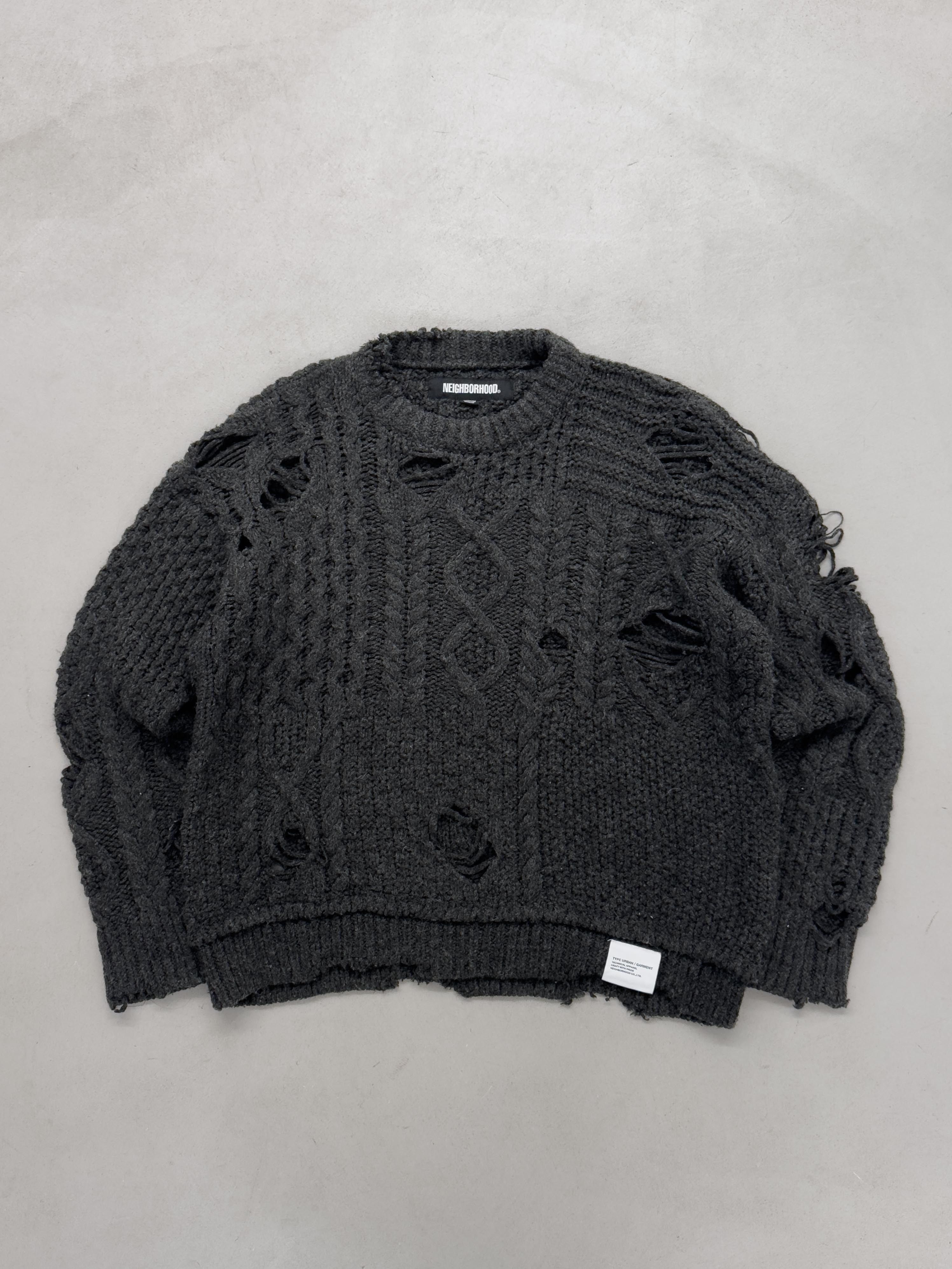 Neighborhood NEIGHBORHOOD 23FW Destroyed Knit Sweater Size US M / EU 48-50 / 2 - 2 Thumbnail