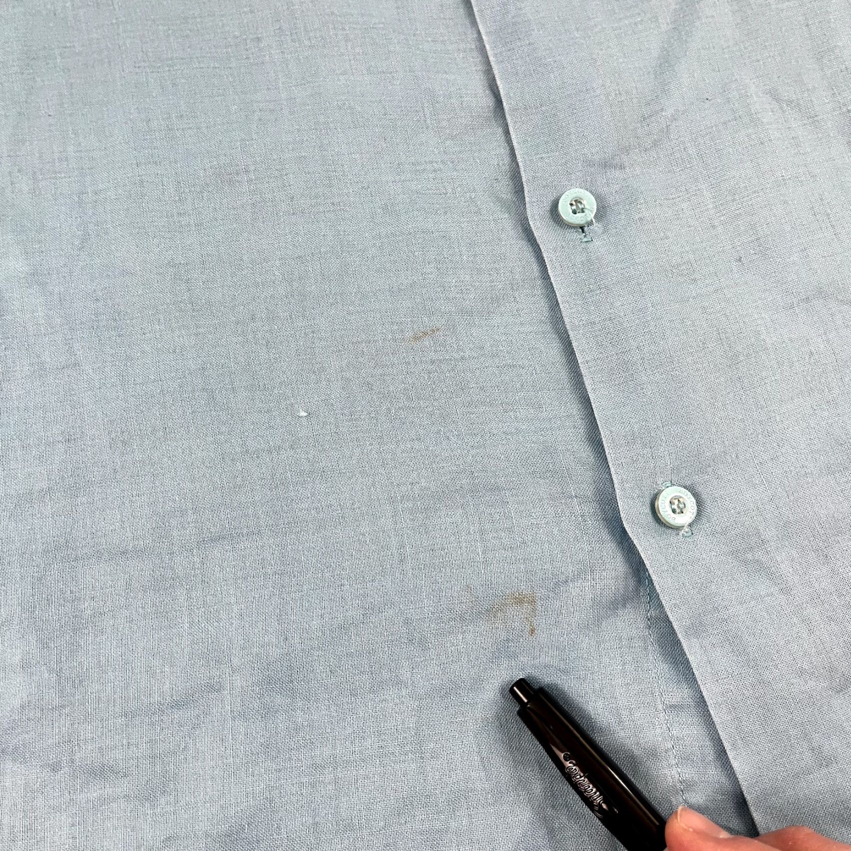 Vintage VINTAGE Boycott Men's Shirt Large Blue Linen Short Sleeve Button-Up Casual Summer Outdoor Size US L / EU 52-54 / 3 - 6 Thumbnail
