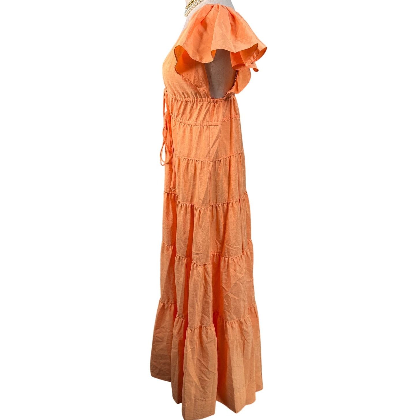 A.L.C. ALC Luca maxi dress nectar orange tiered v-neck size 0 Size XS / US 0-2 / IT 36-38 - 9 Thumbnail