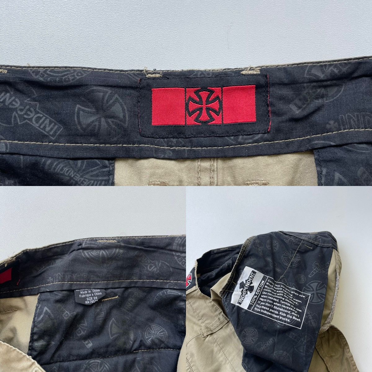 Independent Truck Co. Independent Track Company Vintage Cargo Pants Beige Y2K Size US 34 / EU 50 - 9 Thumbnail