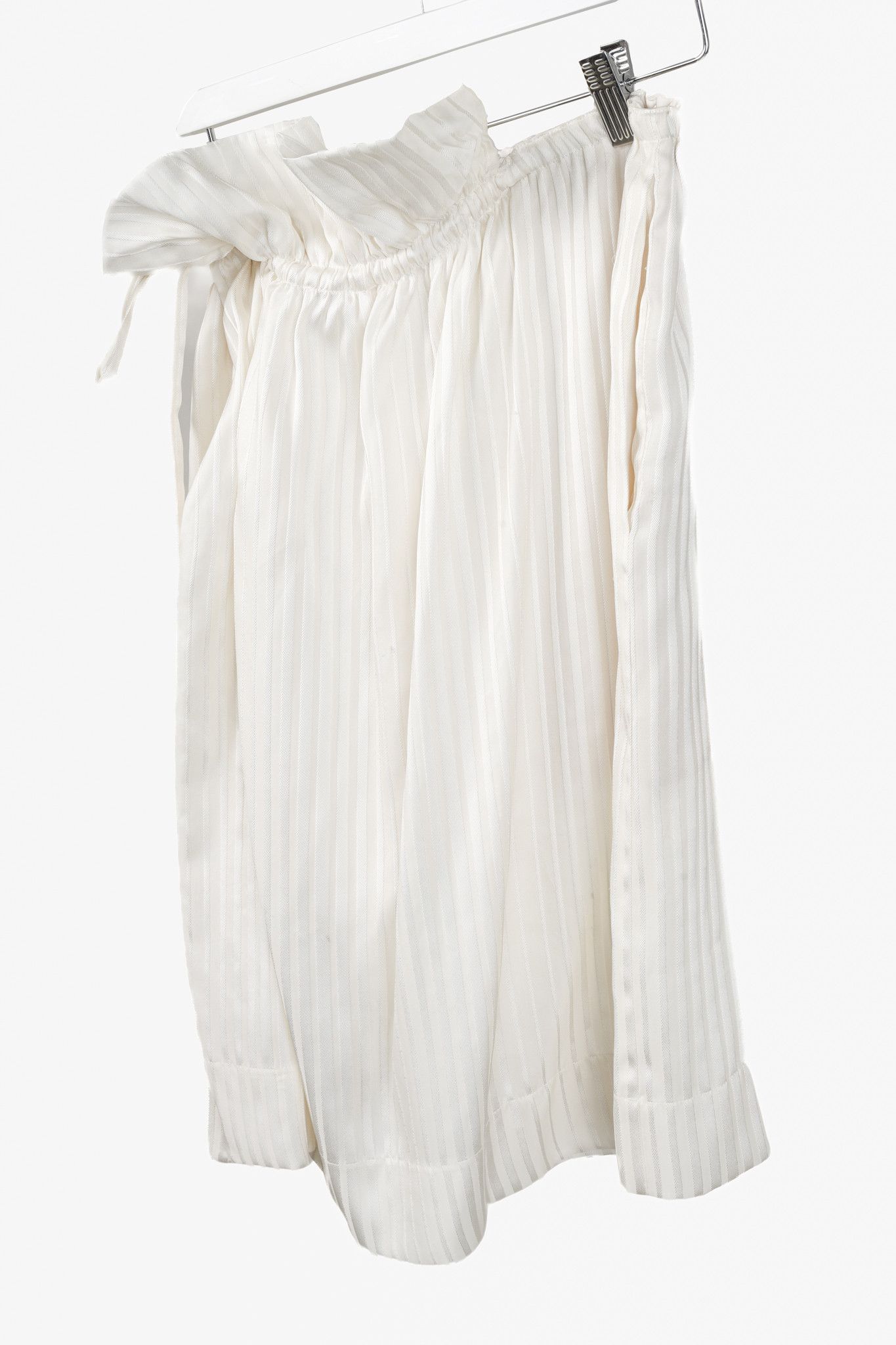 Stella McCartney Stella McCartney Ivory Stripes Ruffle Hip Silk Skirt Size 22" - 3 Thumbnail