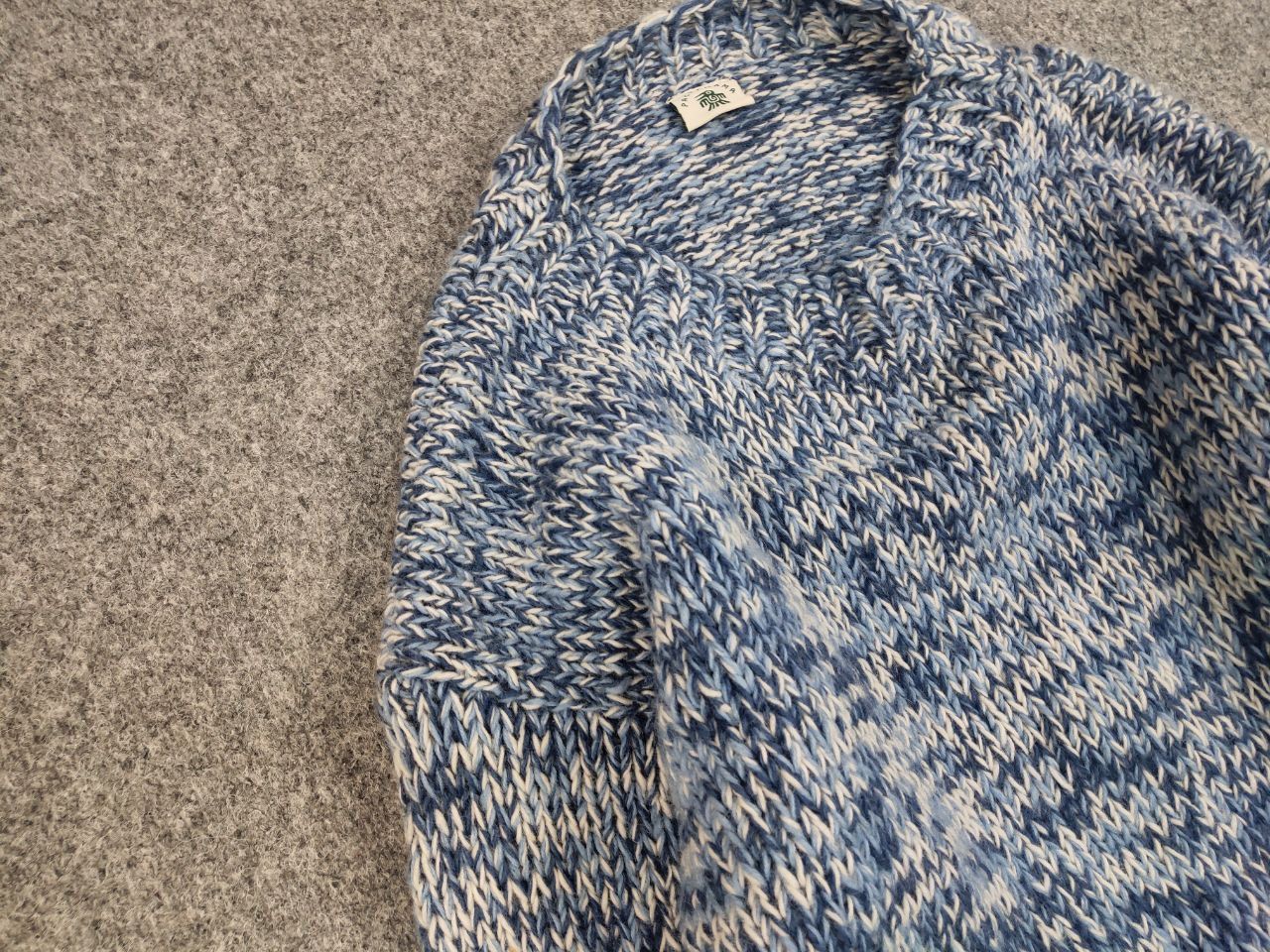 Designer Pachamama Design Handmade Knit Wool Blue Pullover Sweater Size US L / EU 52-54 / 3 - 7 Thumbnail