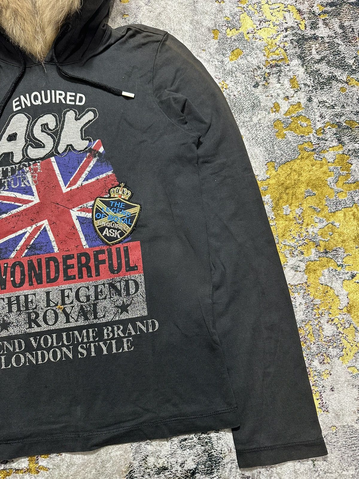 If Six Was Nine CRAZY FADED BRITISH POEM ASK ENQUIRED FUR HOODIE PUNK STYLE Size US XS / EU 42 / 0 - 5 Thumbnail