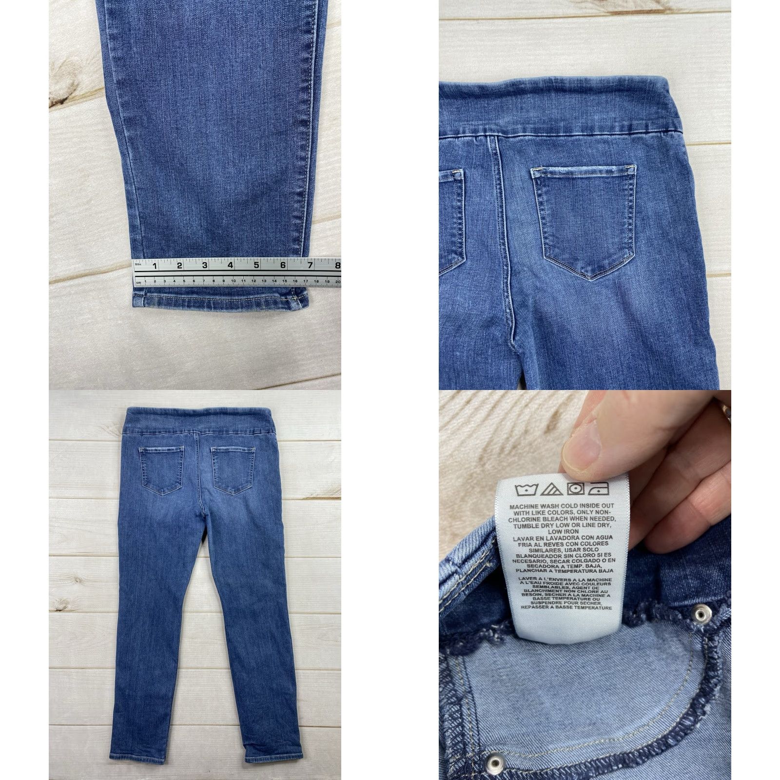 Lee Lee Jeans Womens Slim Straight Pull On Size 12 Blue Denim Stretch City Womens Size 34" / US 12 / IT 48 - 8 Thumbnail