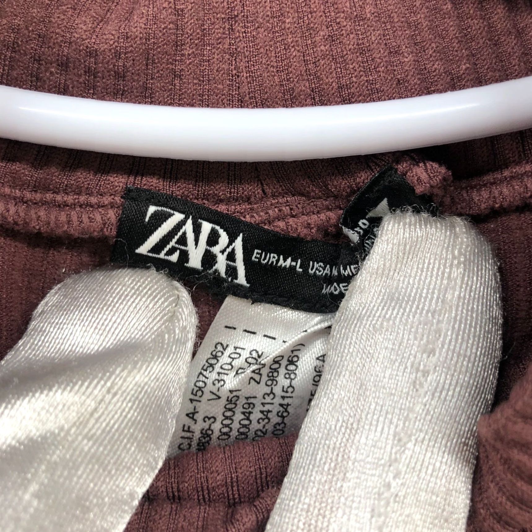 Zara ZARA Ribbed Crop Top Womens M Brown Solid Sleeveless Mock Neck Fitted Tank Casual Size M / US 6-8 / IT 42-44 - 6 Thumbnail