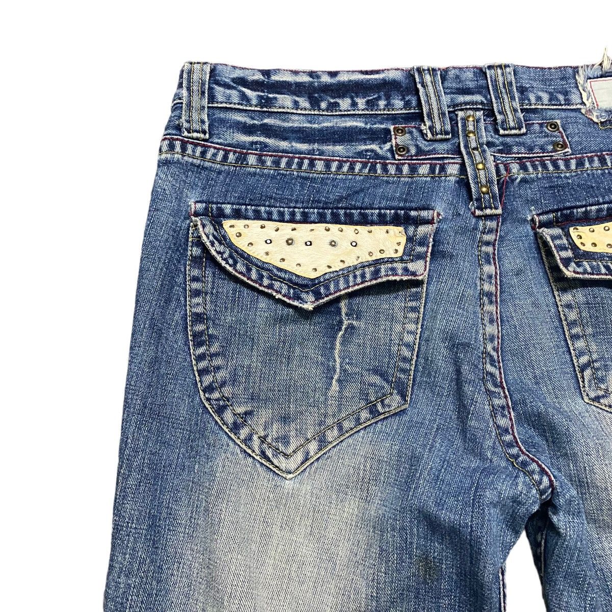 Japanese Brand Ozz-First Pinball Mudwash Denim Flare Jeans Size US 33 - 13 Thumbnail