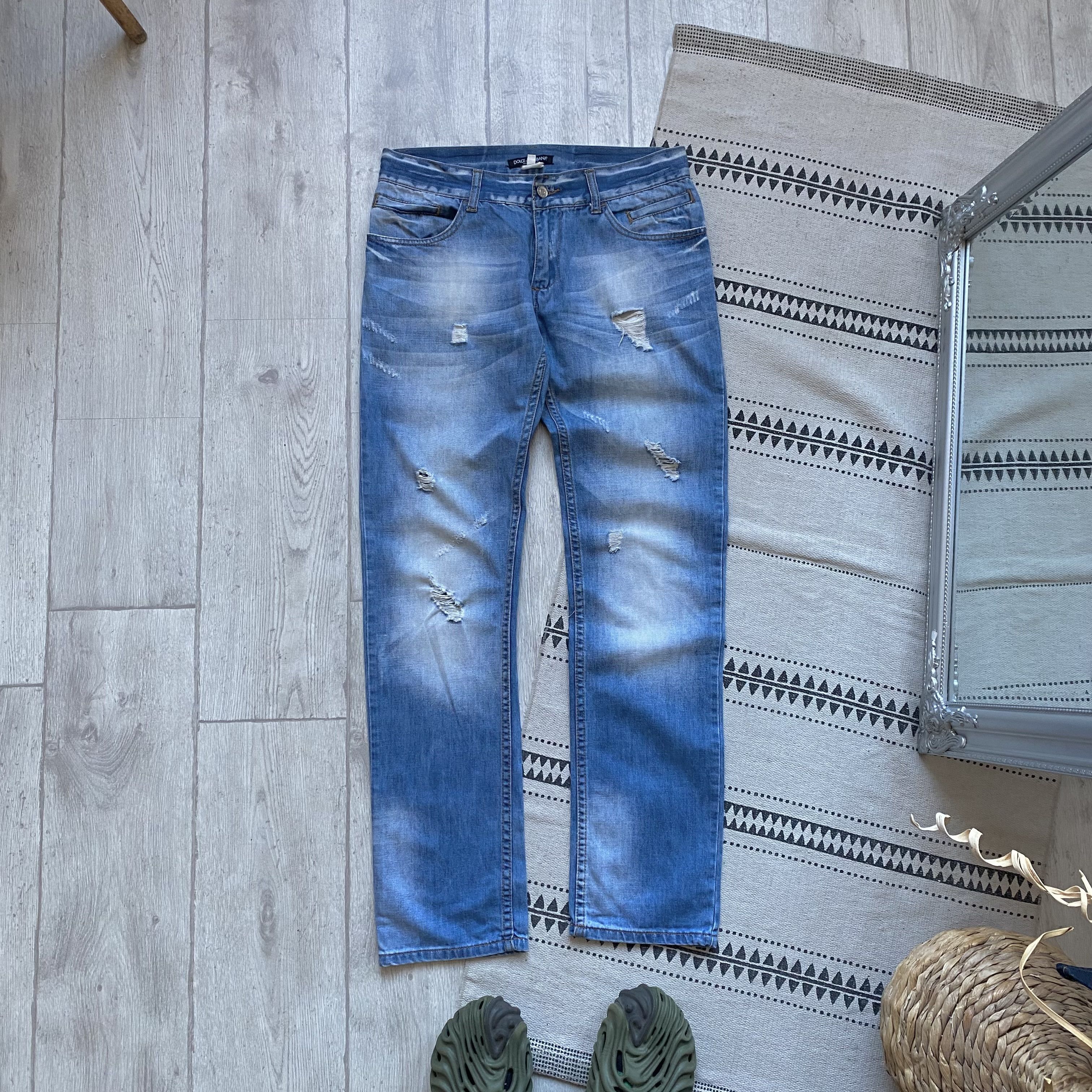 Dolce & Gabbana 2000s eyelet studded bondage holed jeans denim