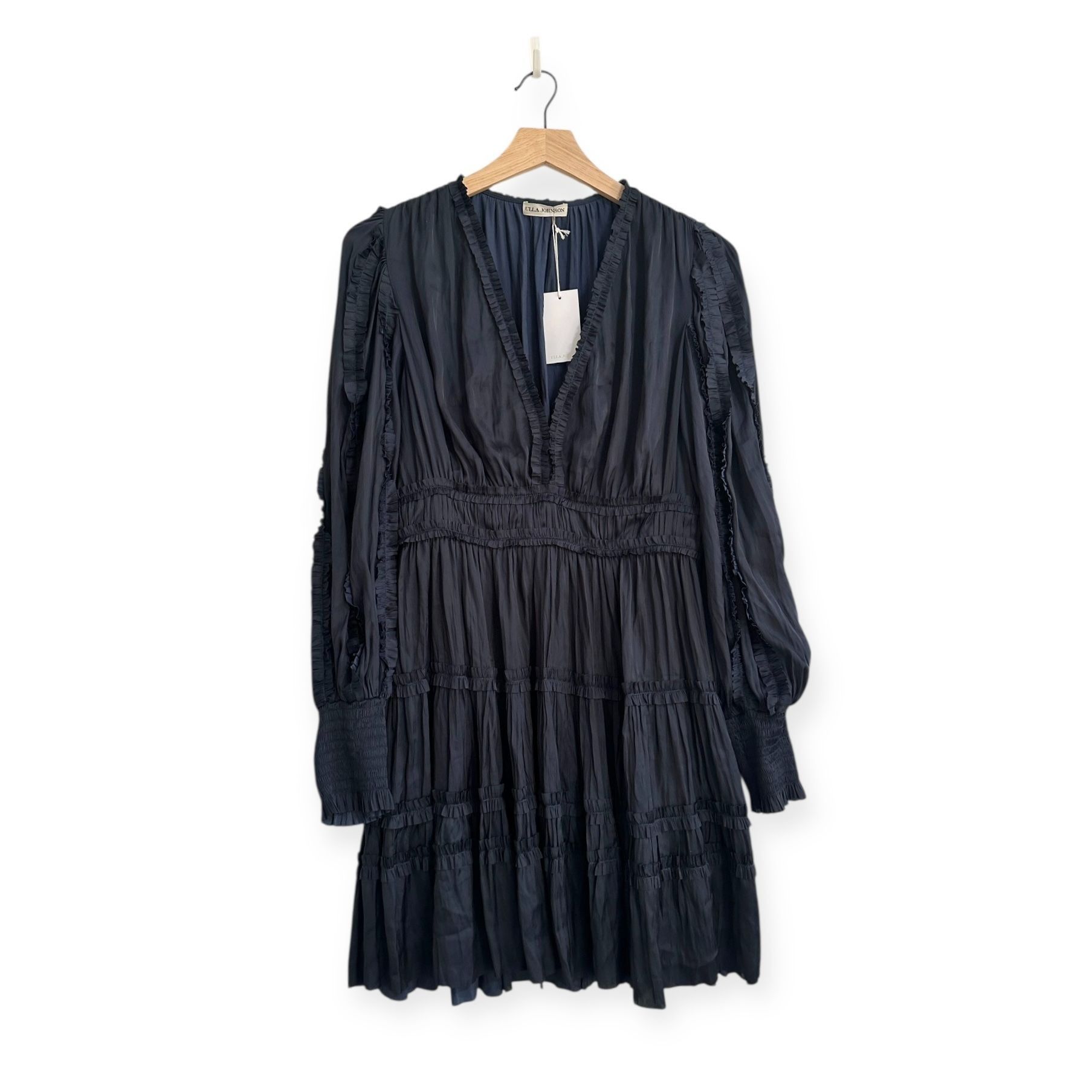 Ulla Johnson Ulla Johnson Gemma Plissé Mini Dress Midnight, Size 84NWT Size S / US 4 / IT 40 - 1 Thumbnail