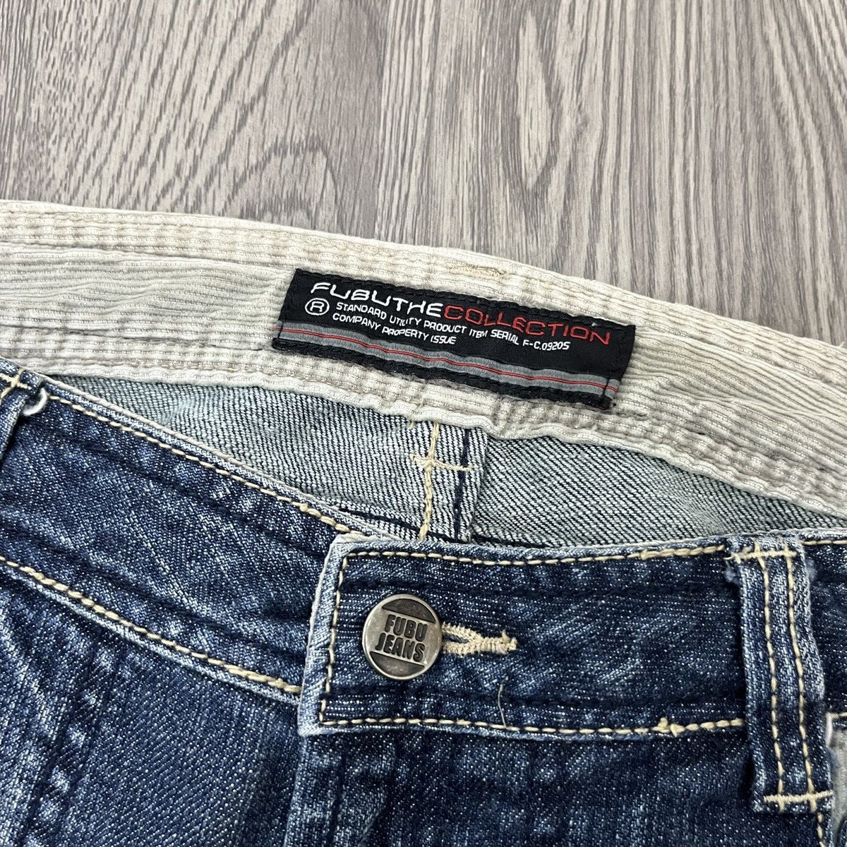 14th Addiction FUBU COLLECTION - Flared Jeans Corduroy Pocket Fatigue Size US 27 - 10 Thumbnail