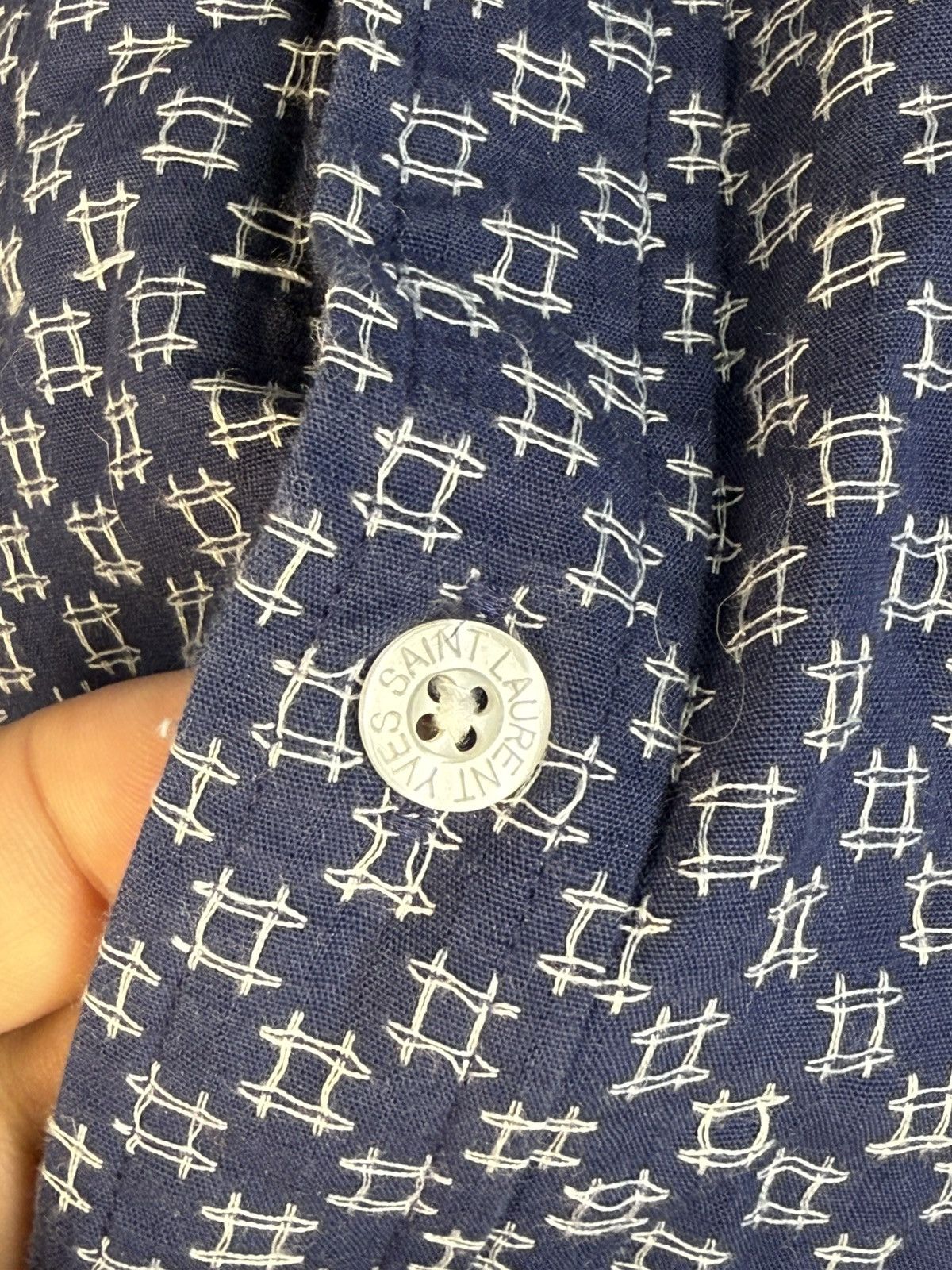 Yves Saint Laurent Royal Blue YSL Shirt Cotton Summer Yves Saint Laurent Size US M / EU 48-50 / 2 - 4 Thumbnail