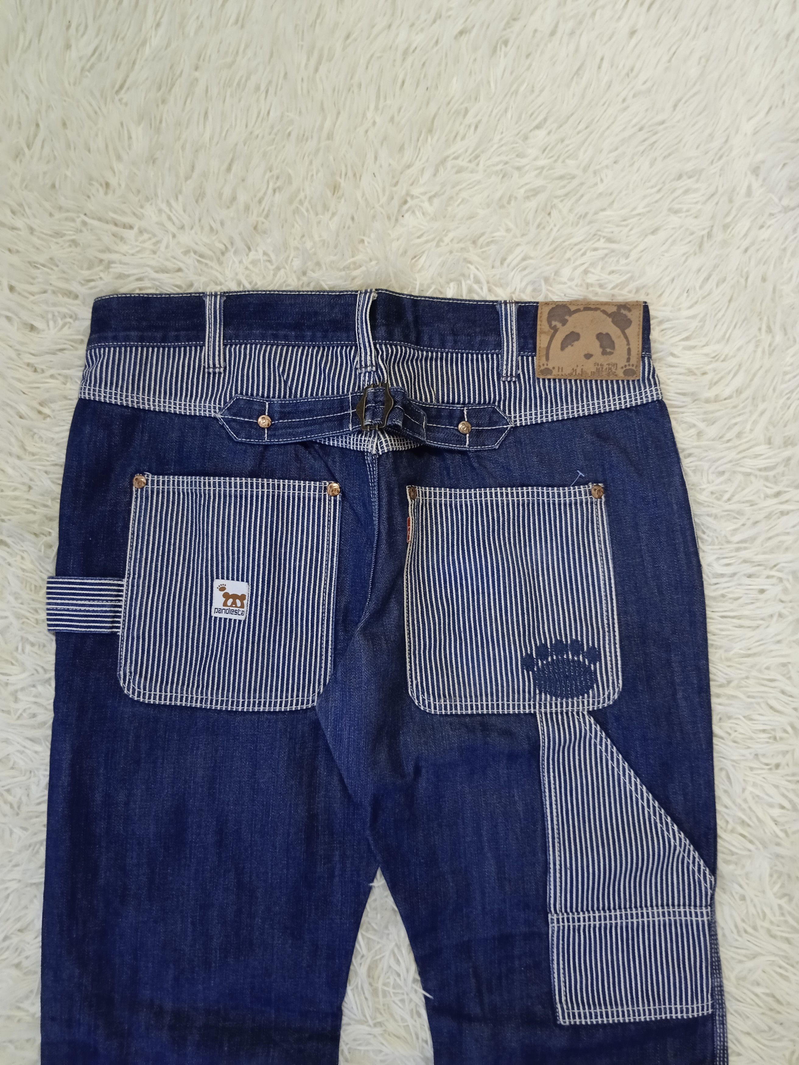 Japanese Brand 2 TONE STRIPE CARPENTER PANDIESTA DENIM PANTS Size US 34 / EU 50 - 3 Thumbnail