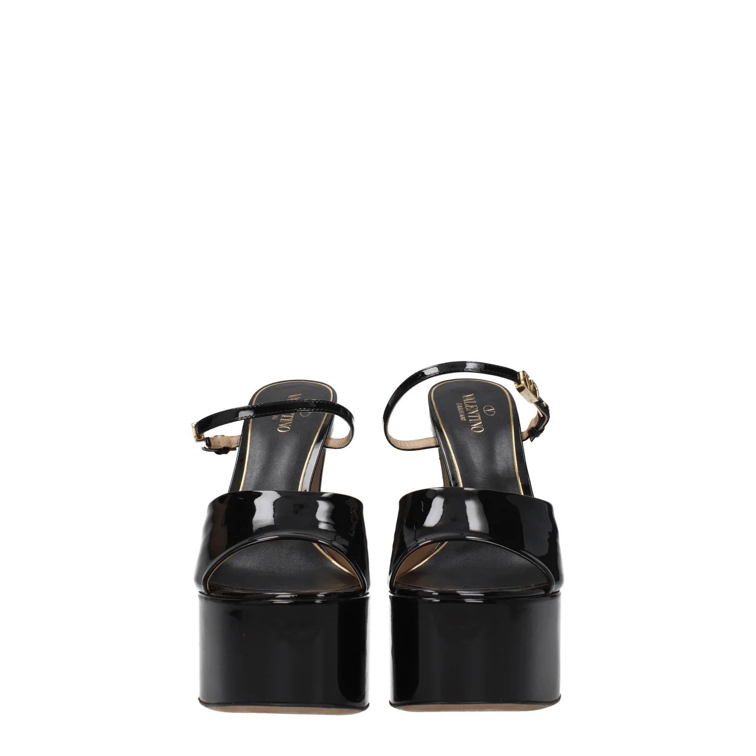 Valentino ob1o1e1224 Patent Leather Sandals in Black Size US 9 / IT 39 - 3 Thumbnail