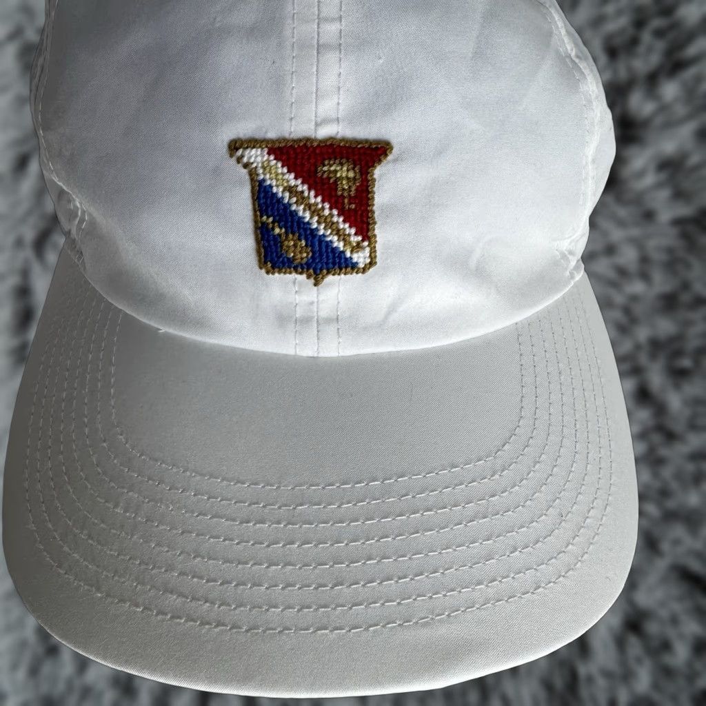 Smathers & Branson Hat Golf Strapback Adjustable White Needlepoint Fox Chapel Golf Club Men One Size White