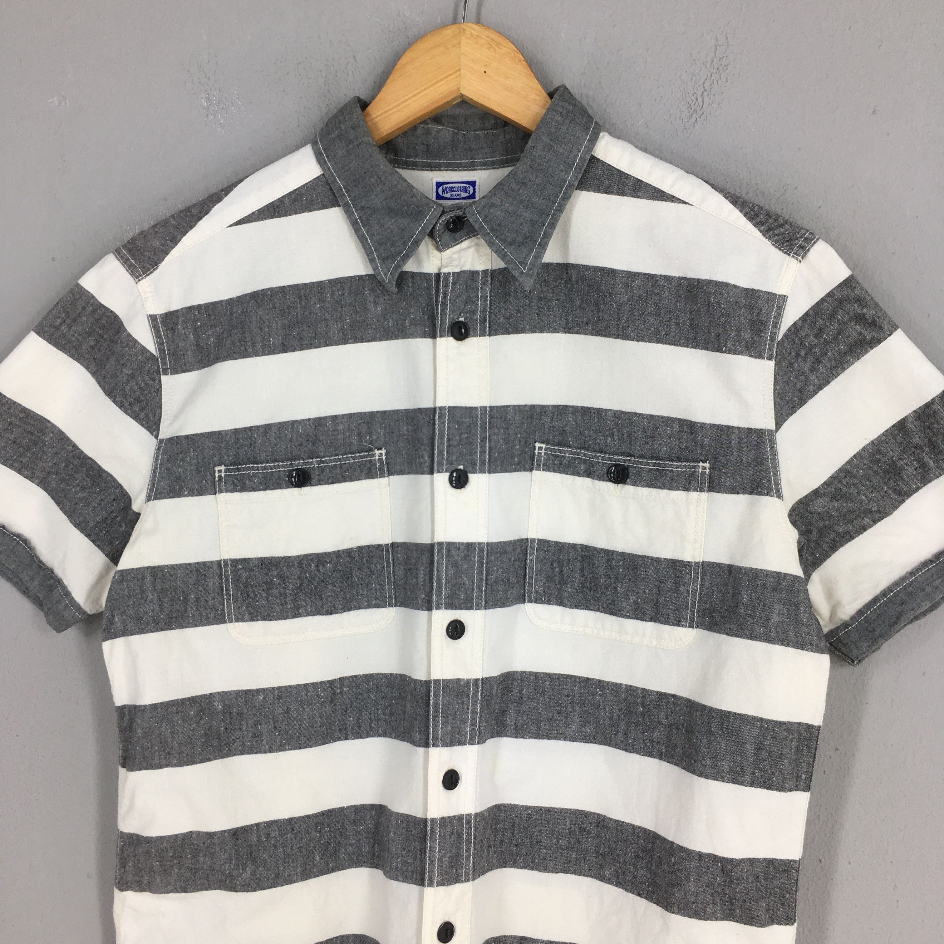 Beams Japan Vintage Beams Japan Prisoner Style Striped Shirt Size US M / EU 48-50 / 2 - 2 Thumbnail