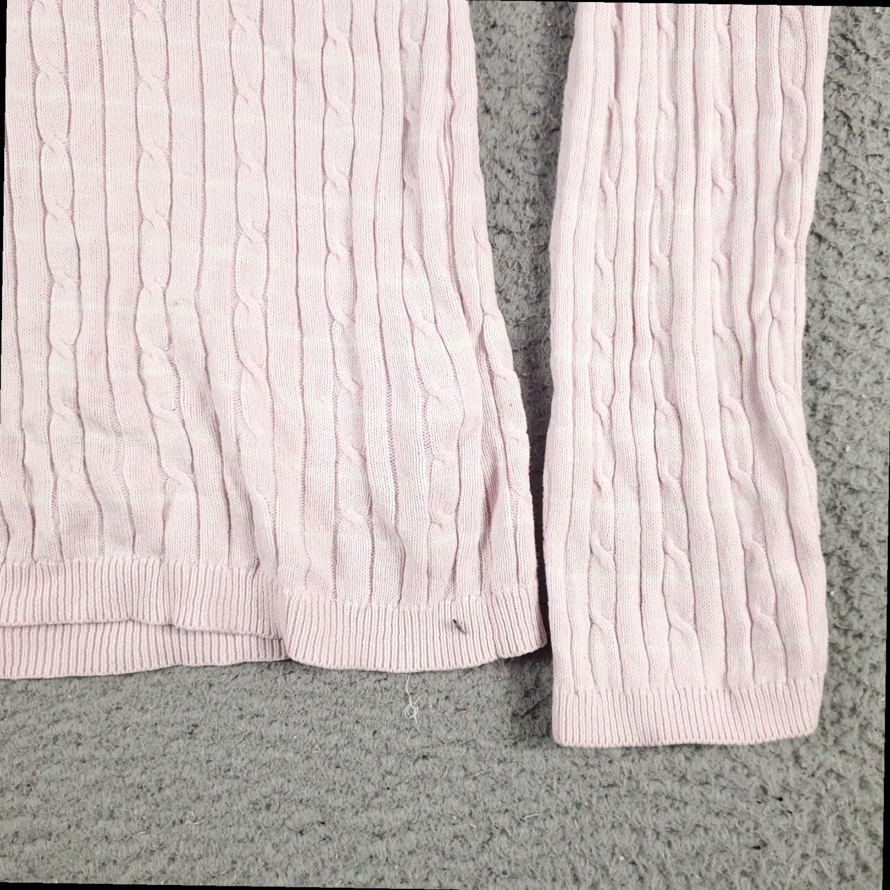 Tommy Hilfiger Tommy Hilfiger Pink Crew Neck Cable Knit Pullover Sweater Womens Large Size L / US 10 / IT 46 - 4 Thumbnail