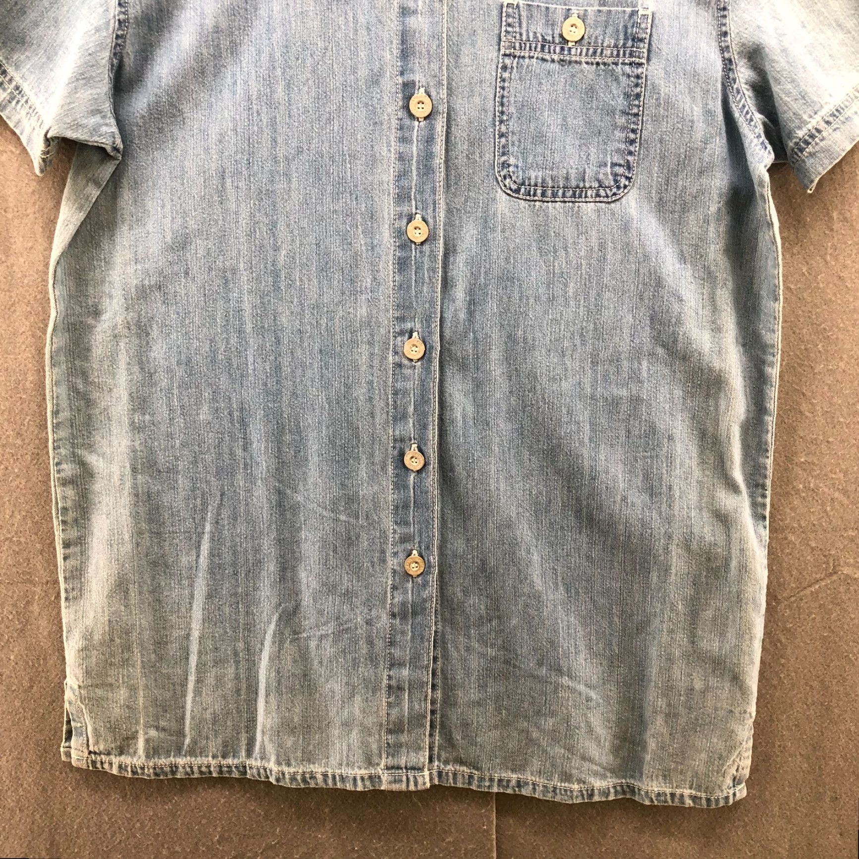 Gloria Vanderbilt VINTAGE Gloria Vanderbilt Chambray Denim Shirt Womens S Blue Short Sleeve Button-Up Tunic Bohemian Western Size S / US 4 / IT 40 - 4 Thumbnail