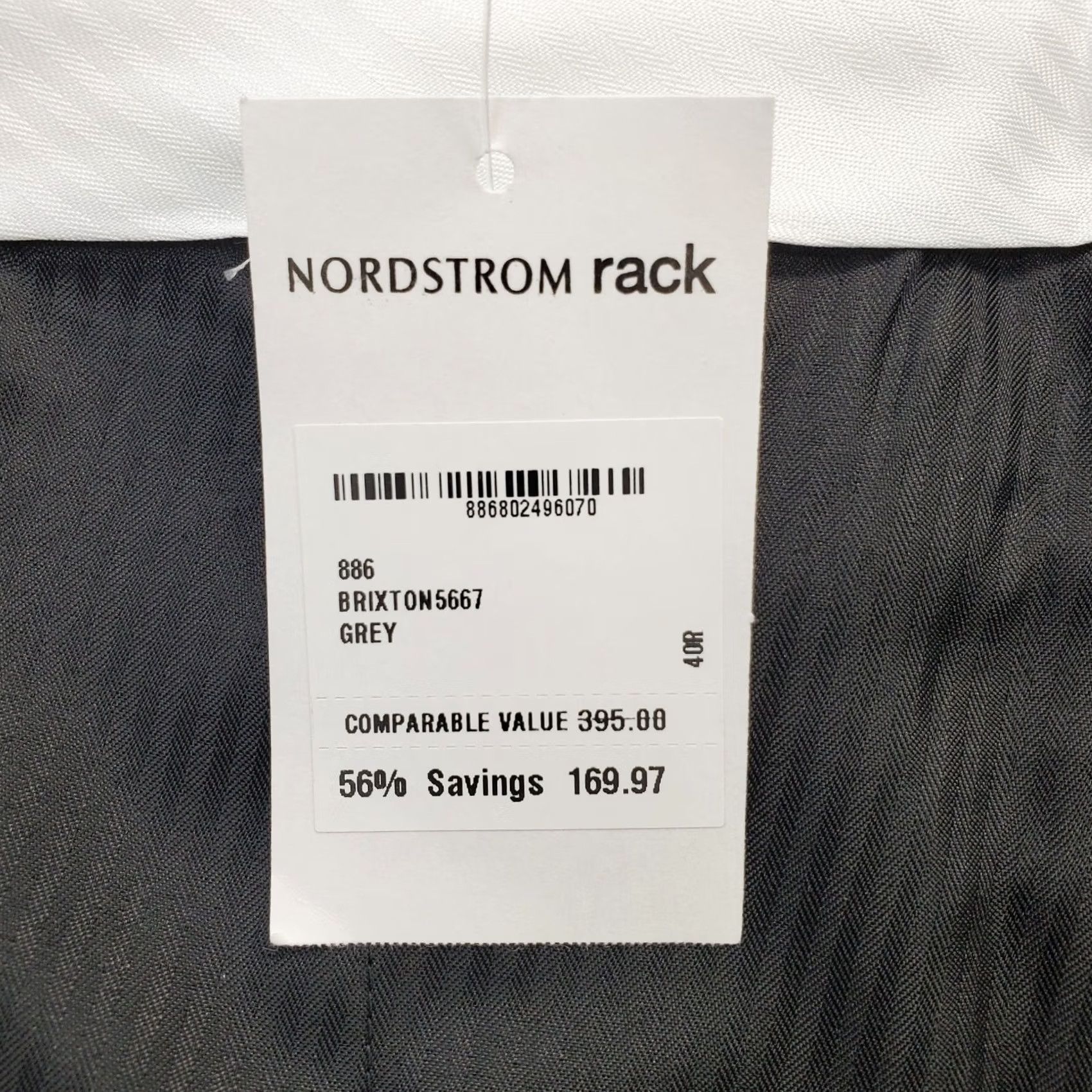 Nordstrom Nordstrom Rack Mens 40/34 Gray Flat Front Straight Leg Pants with Side Slip Pocket, Dress Pants, Regular, Size 40/34 Size US 40 / EU 56 - 8 Thumbnail
