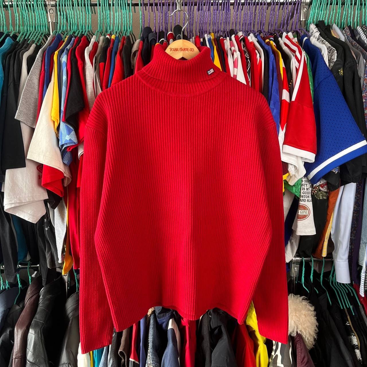Polo Ralph Lauren 90s Polo Jeans Co Ralph Lauren Red Knit Turtleneck Sweater Size US XL / EU 56 / 4 - 1 Thumbnail