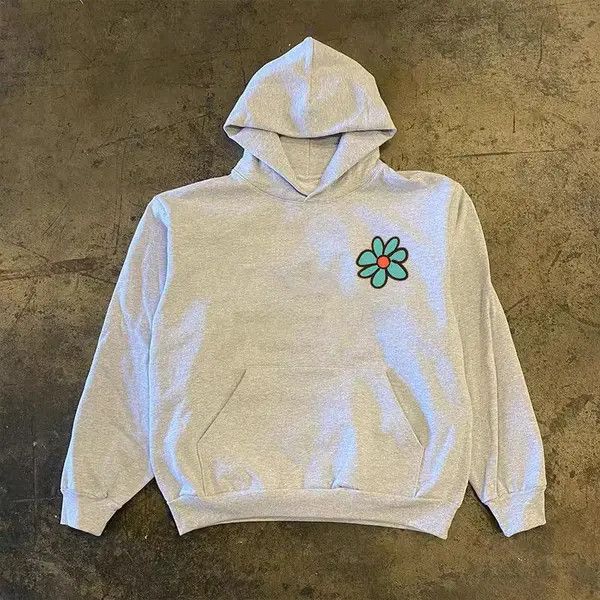 Japanese Brand VIBE Gray retro floral print hooded sweatshirt Size US L / EU 52-54 / 3 - 6 Thumbnail