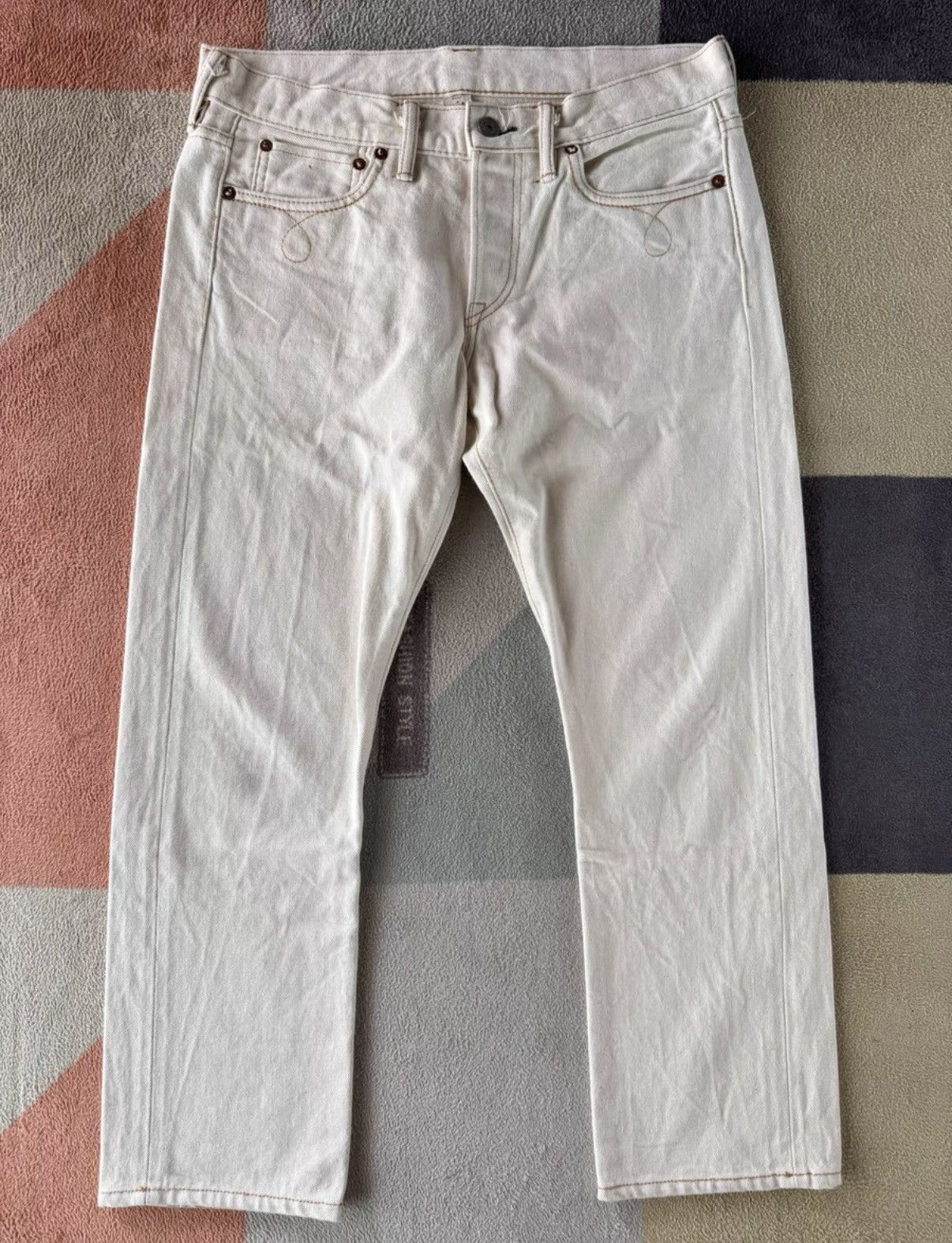 RRL Ralph Lauren RRL Ralph Lauren Double RL White Slim Boot Cut Jeans K22 Size US 30 / EU 46 - 1 Thumbnail