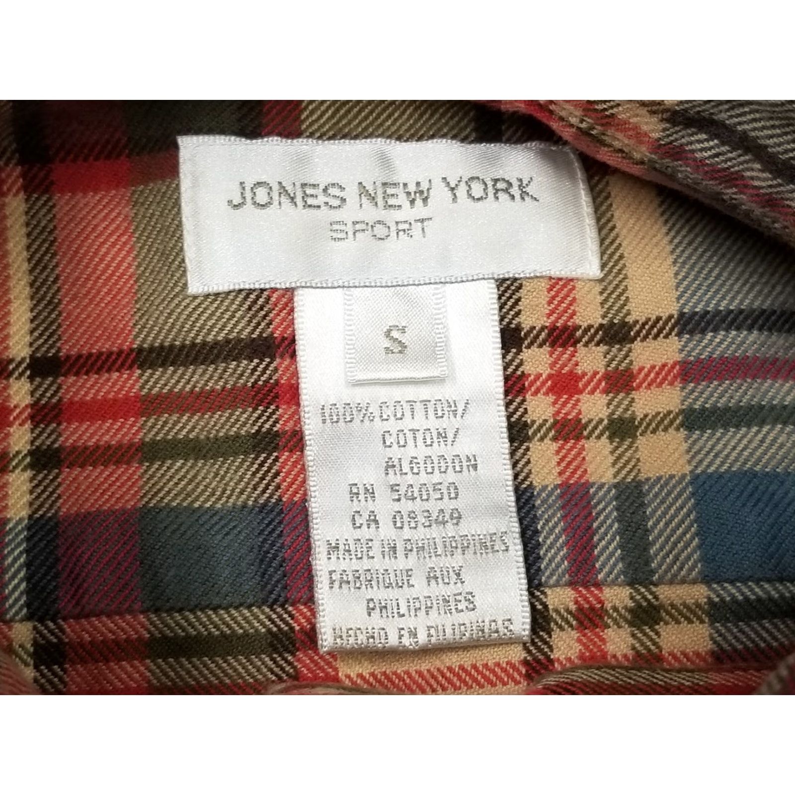Jones New York Jones New York Top Womens Small Red Blue Plaid Cotton Long Sleeve Flannel Shirt Size XL / US 12-14 / IT 48-50 - 5 Thumbnail