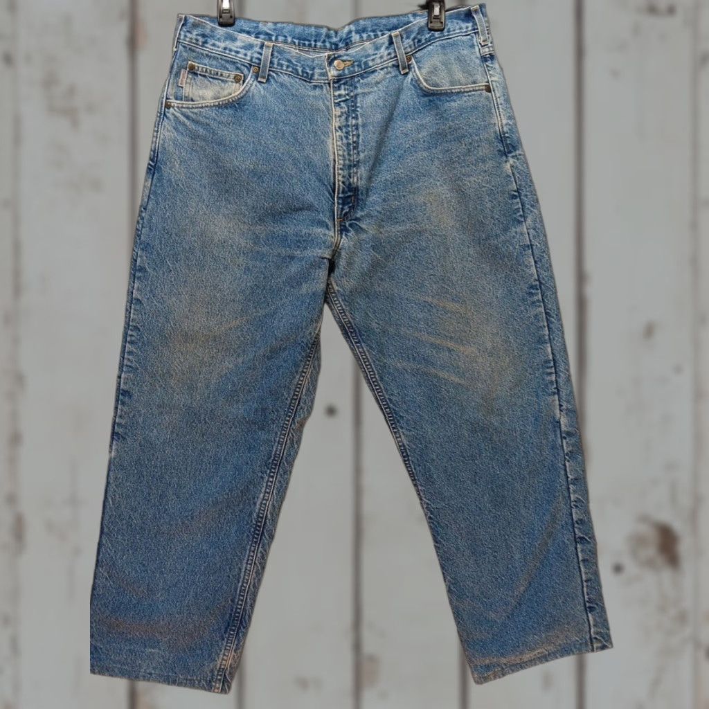 Carhartt VINTAGE Carhartt B21DST Jeans 40X30 Blue Denim Flannel Lined Medium Wash Mens Size US 40 / EU 56 - 1 Thumbnail