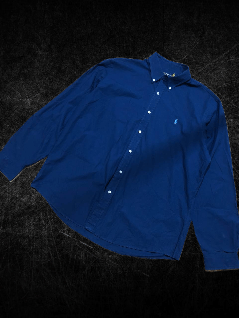 Custom Fit Blue Shirt Logo Polo Ralph Lauren