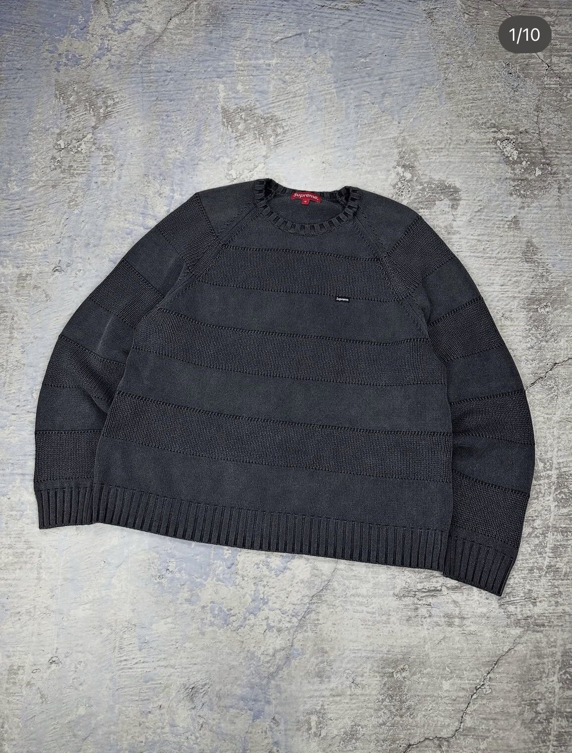 Supreme Supreme garment dyed knitted sweater mens grey Size US M / EU 48-50 / 2 - 1 Thumbnail
