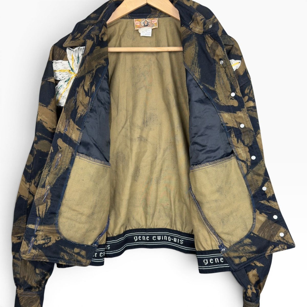Other Gene Ewing Bis Bomber Jacket Camo Floral Embroidered VTG 90s Size M / US 6-8 / IT 42-44 - 10 Thumbnail